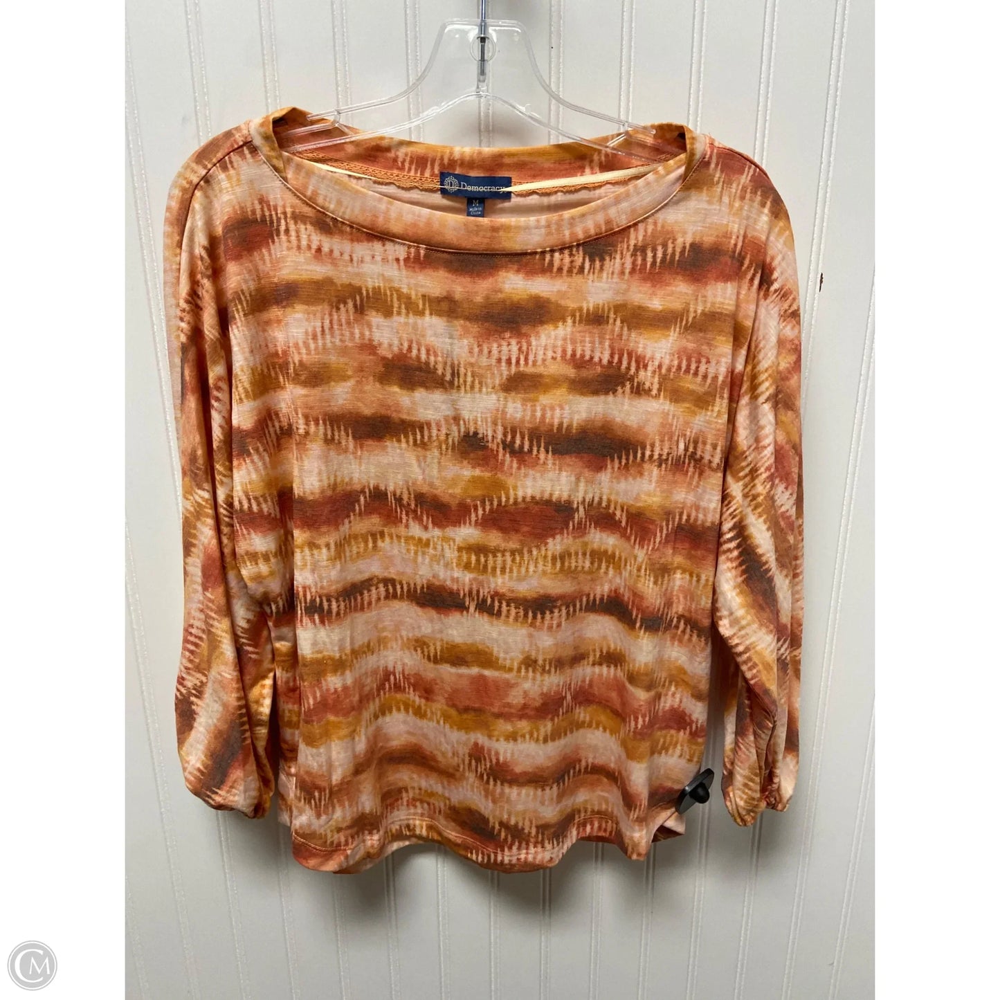 Top Long Sleeve Basic By Democracy In Orange, Size: M