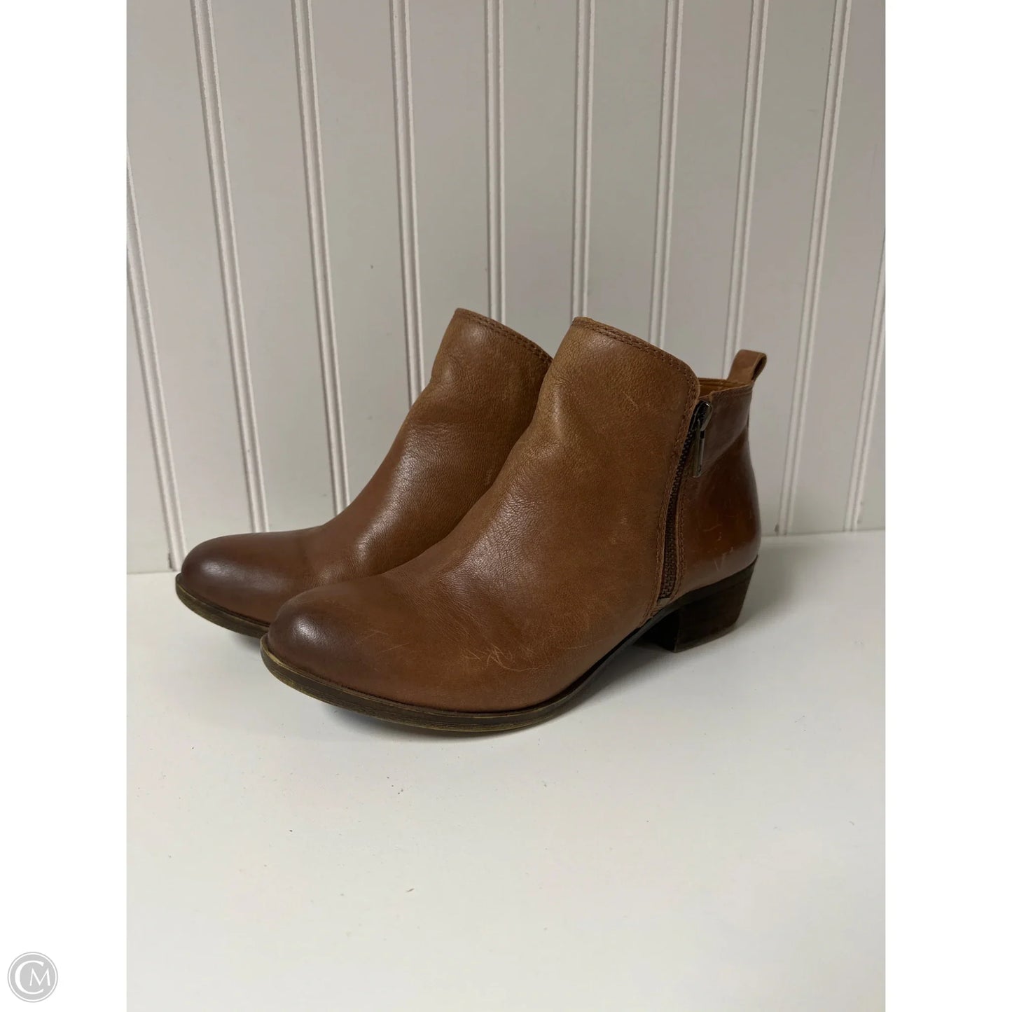 Boots Ankle Heels By Lucky Brand In Brown, Size: 8