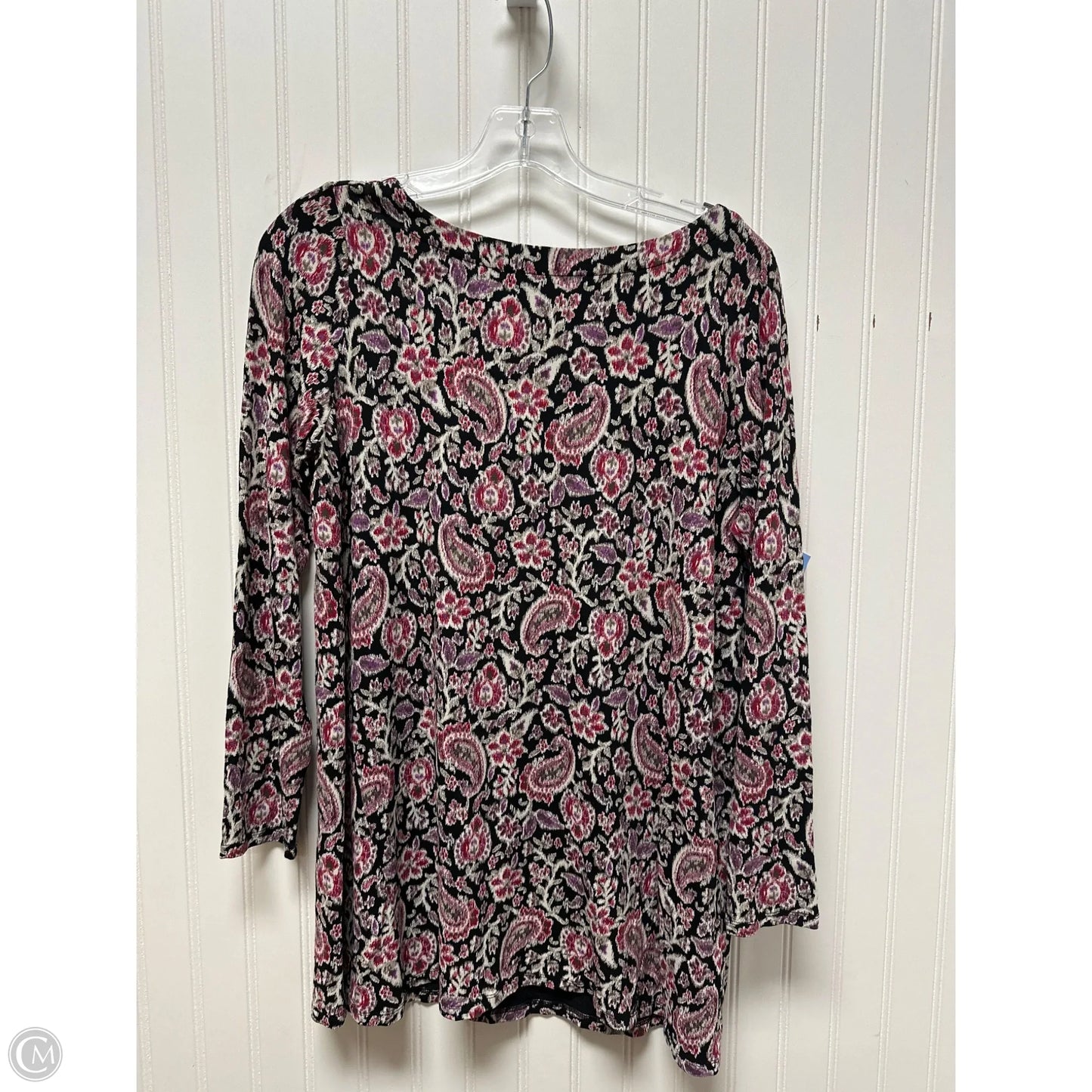 Top Long Sleeve Basic By J. Jill In Black & Purple, Size: S