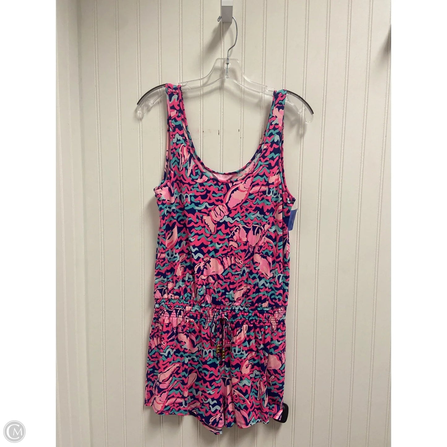 Romper Designer By Lilly Pulitzer In Blue & Pink, Size: S