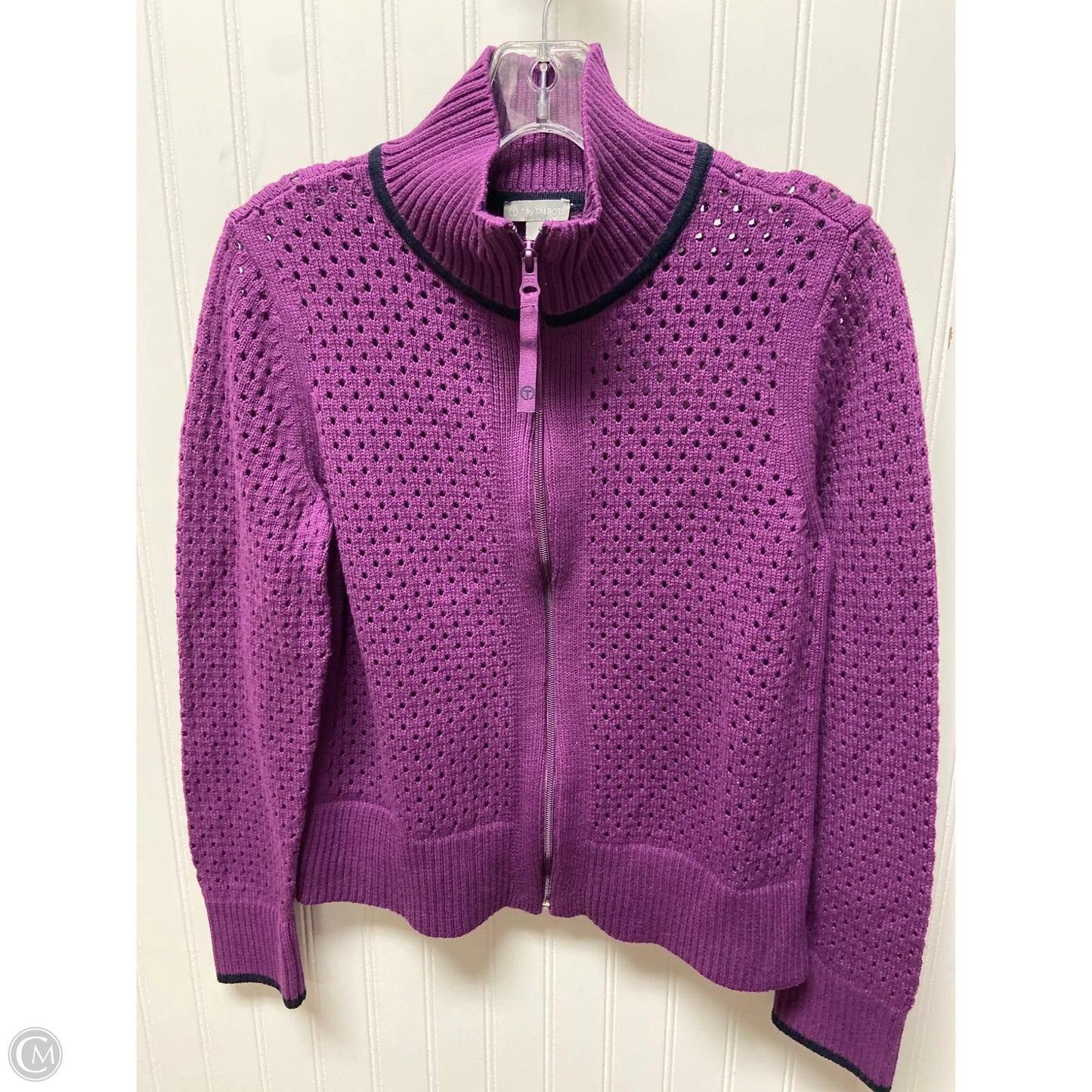 Sweater Cardigan By Talbots In Purple, Size: M