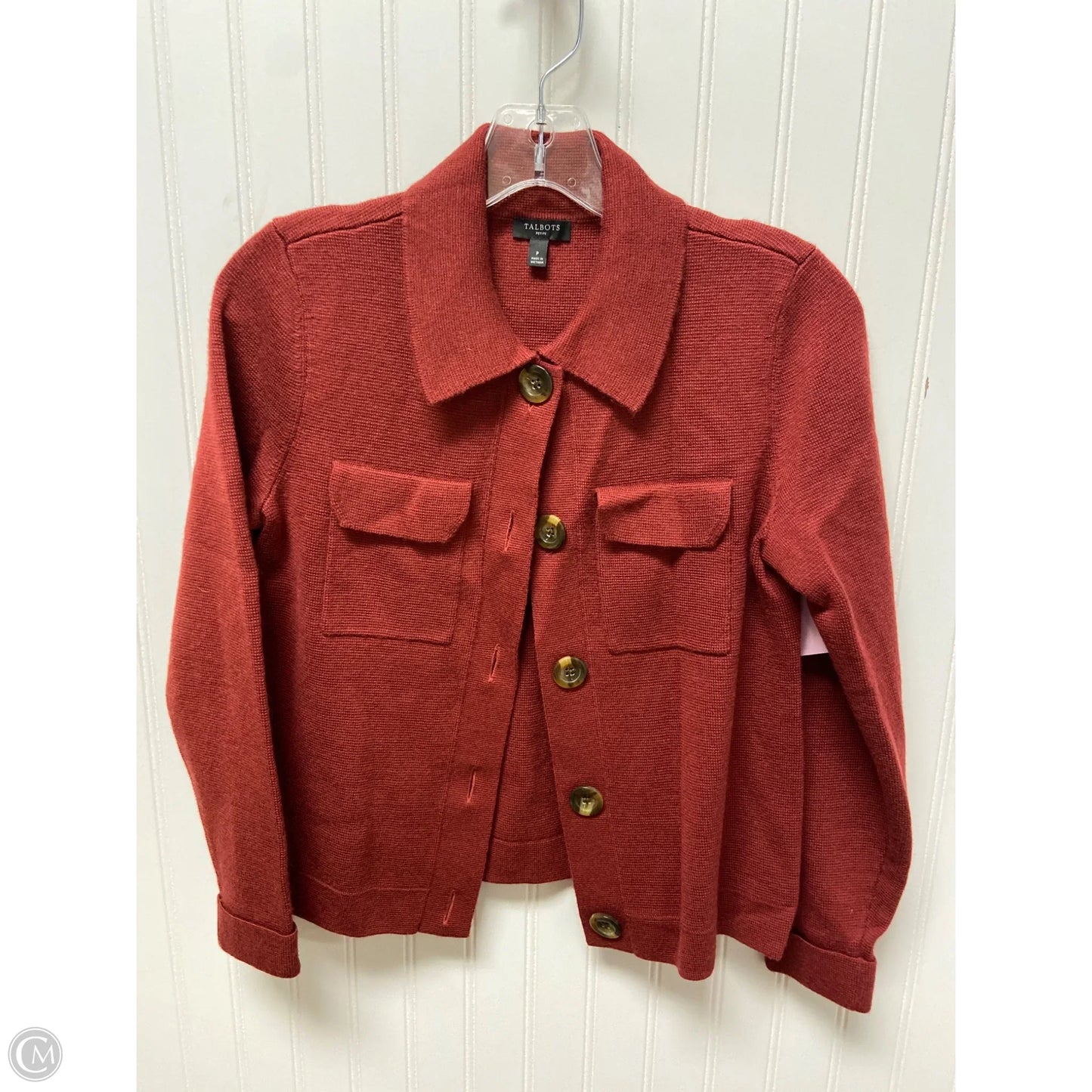Sweater Cardigan By Talbots In Red, Size: Sp