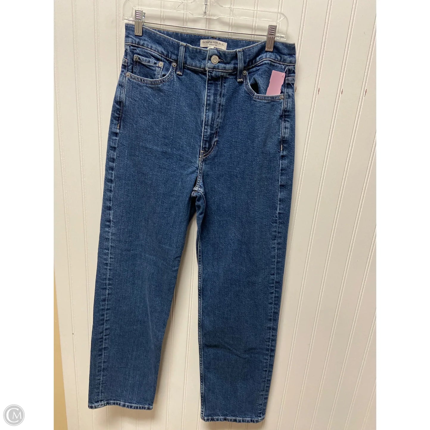 Jeans Straight By Banana Republic In Blue Denim, Size: 8