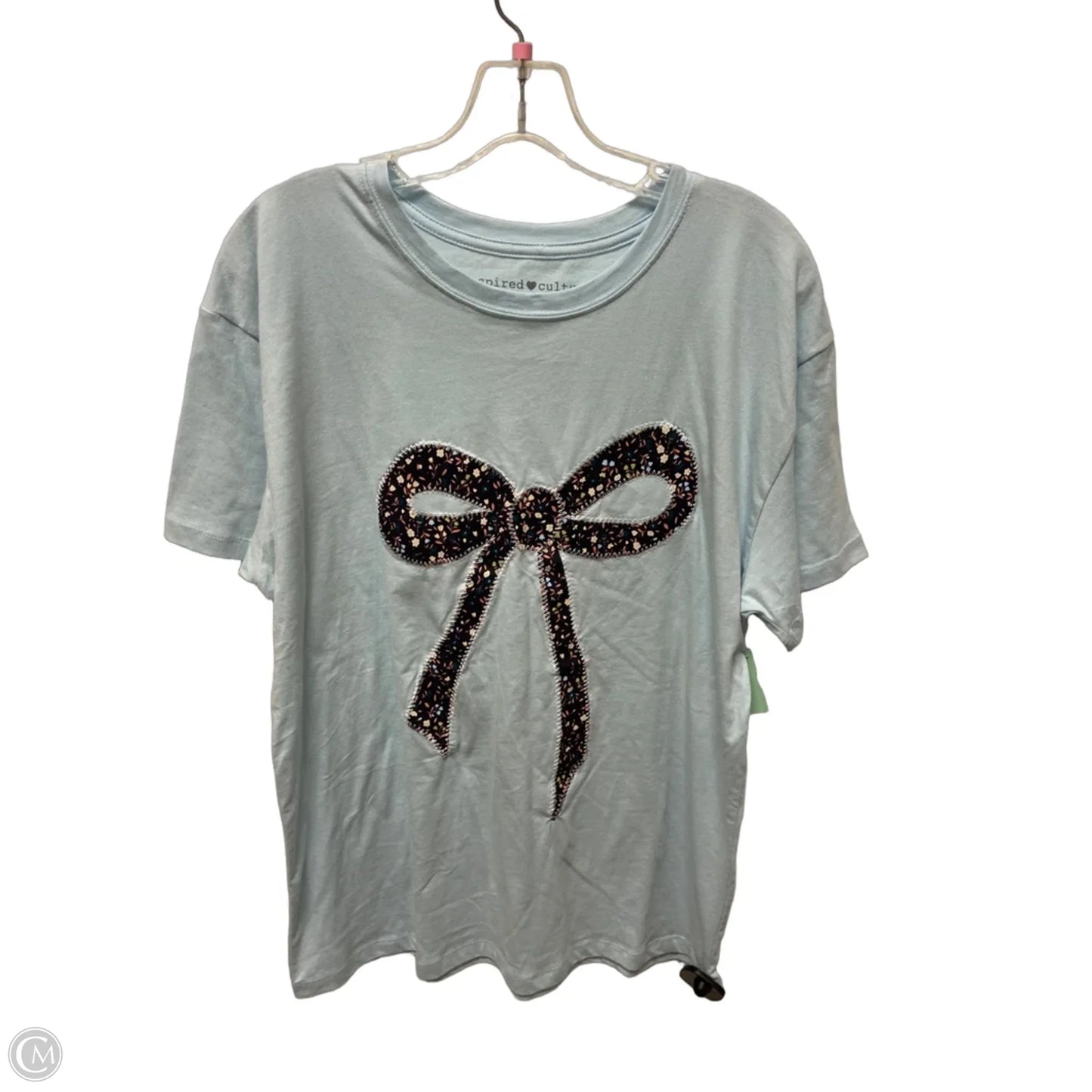 Top Short Sleeve Basic By Inspired Hearts In Blue, Size: M