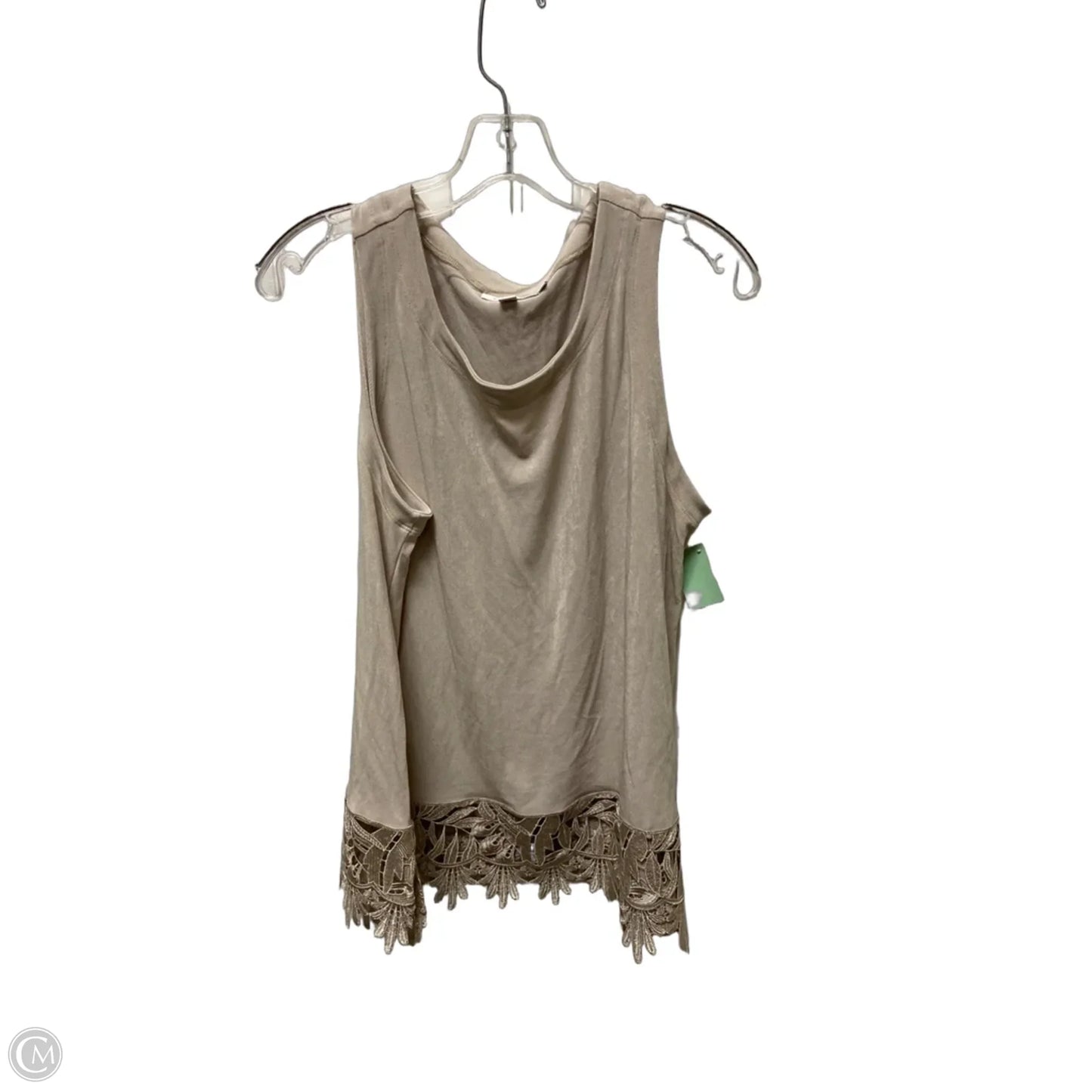 Top Sleeveless By Chicos In Taupe, Size: L
