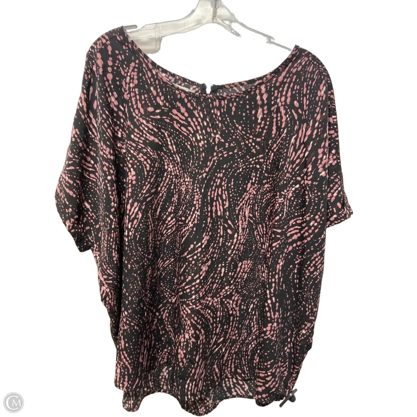 Top Short Sleeve Basic By Maurices In Black & Pink, Size: 3x