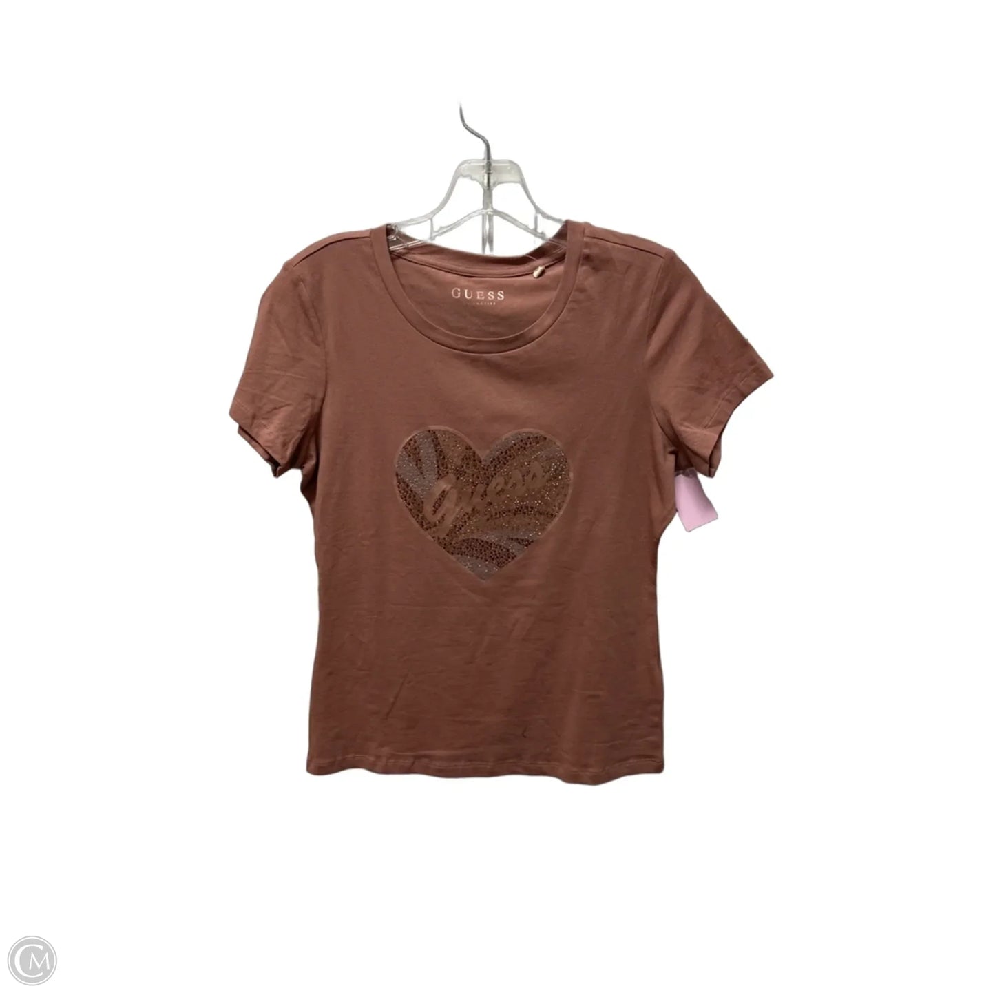 Top Short Sleeve Basic By Guess In Pink, Size: M