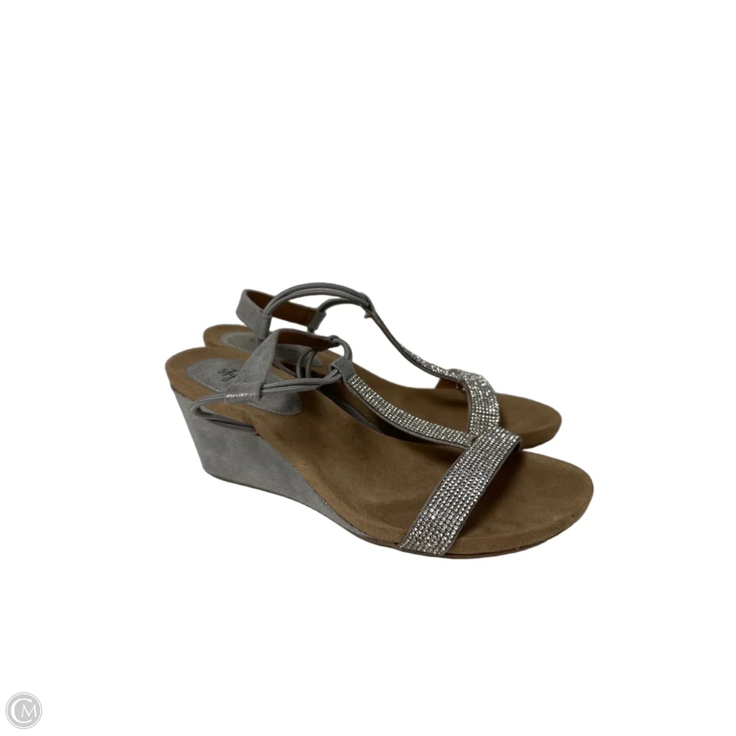 Sandals Heels Wedge By Style And Company In Grey, Size: 6