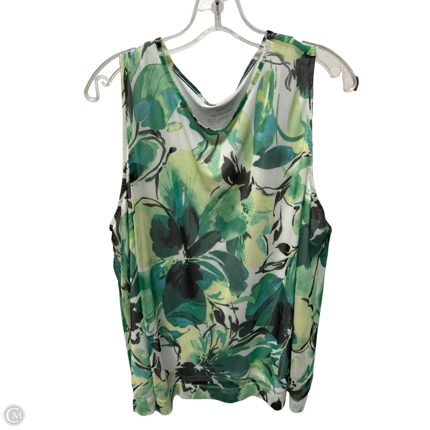 Top Sleeveless By Investments In Green, Size: 2x