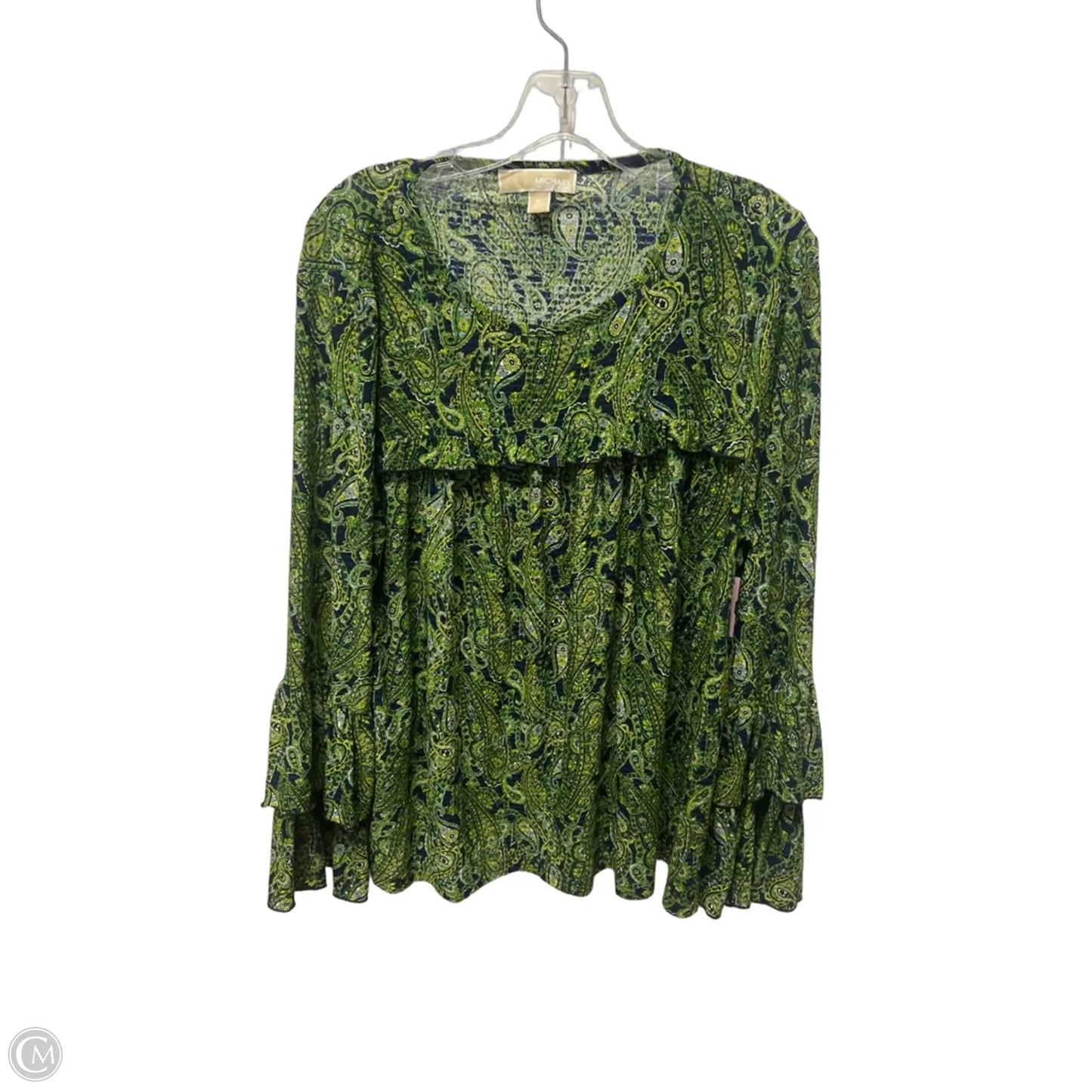 Top Long Sleeve By Michael By Michael Kors In Blue & Green, Size: Xl