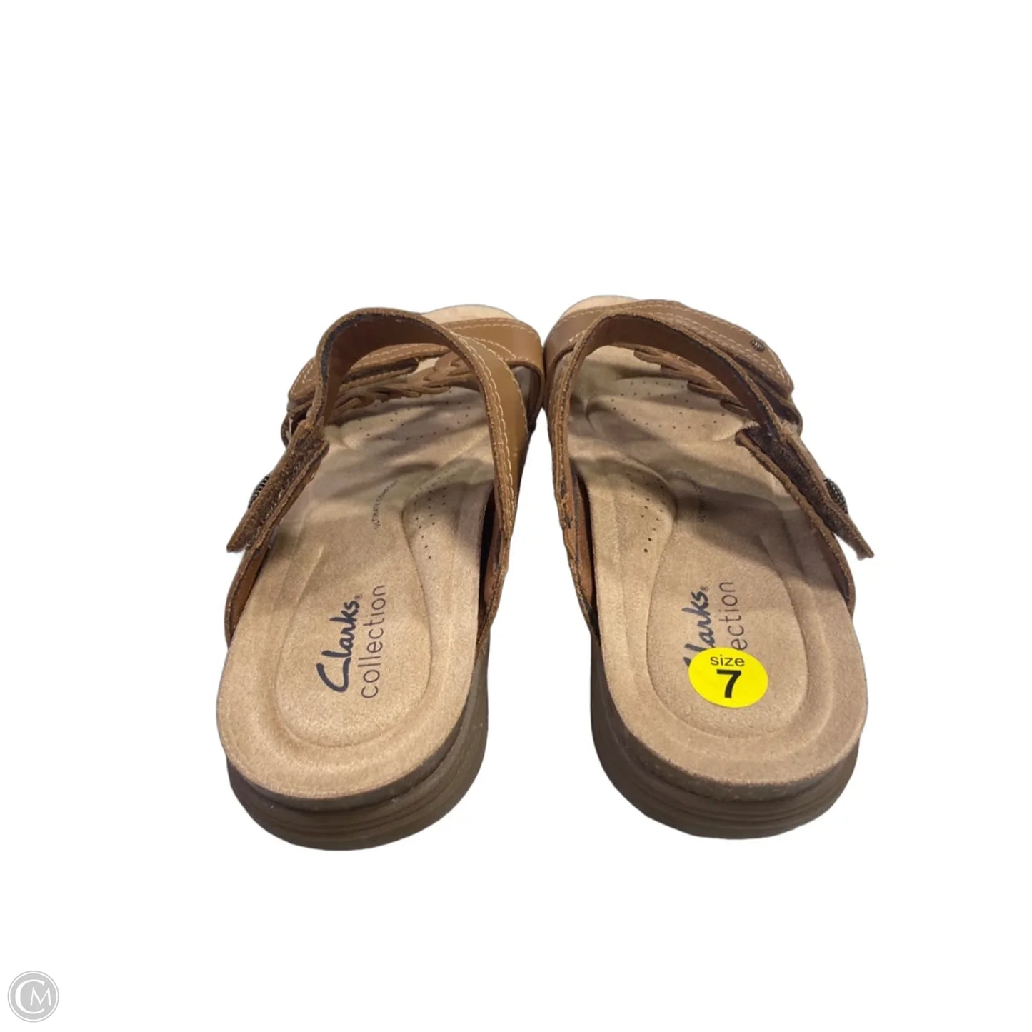 Sandals Flats By Clarks In Tan, Size: 7