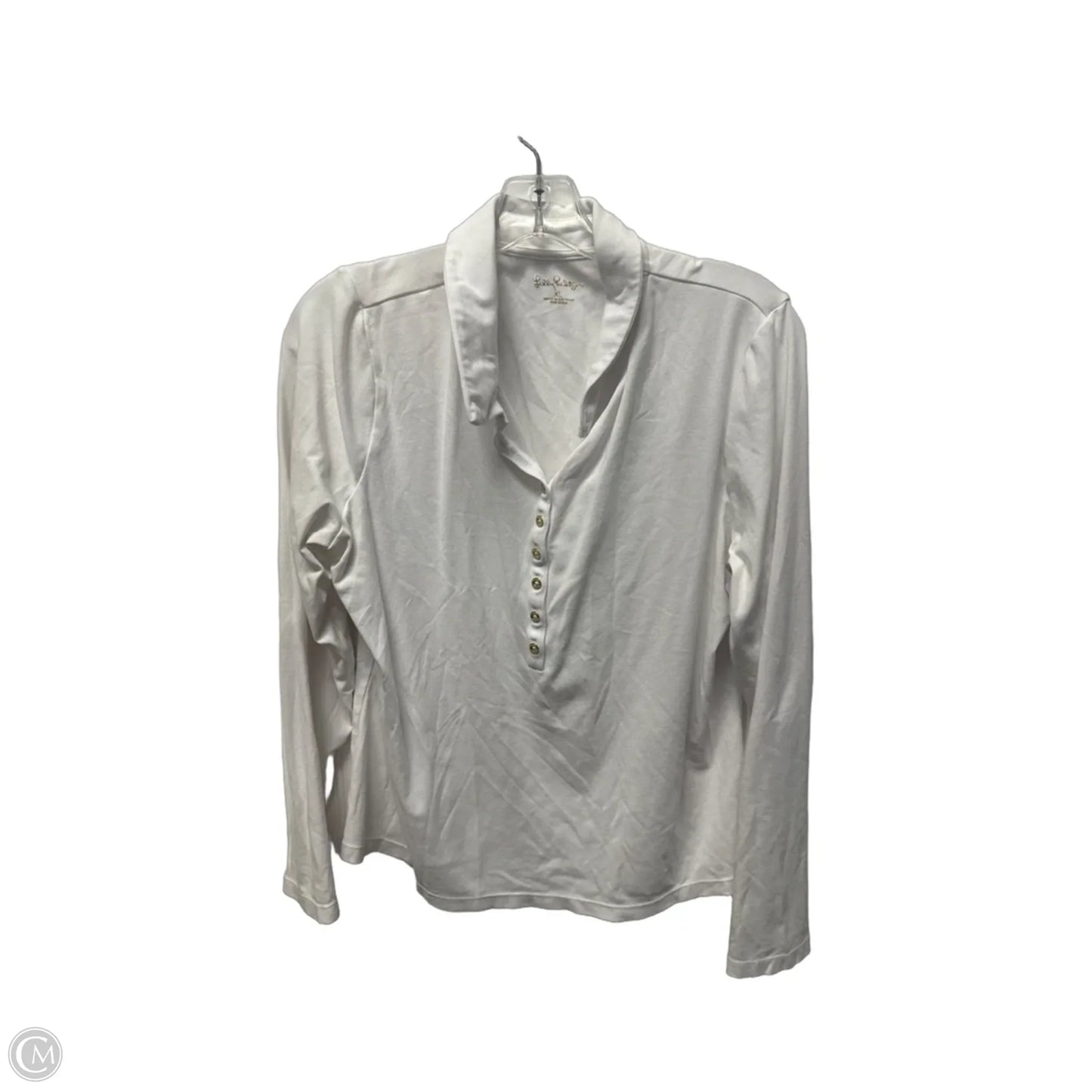 Top Long Sleeve Designer By Lilly Pulitzer In White, Size: Xl