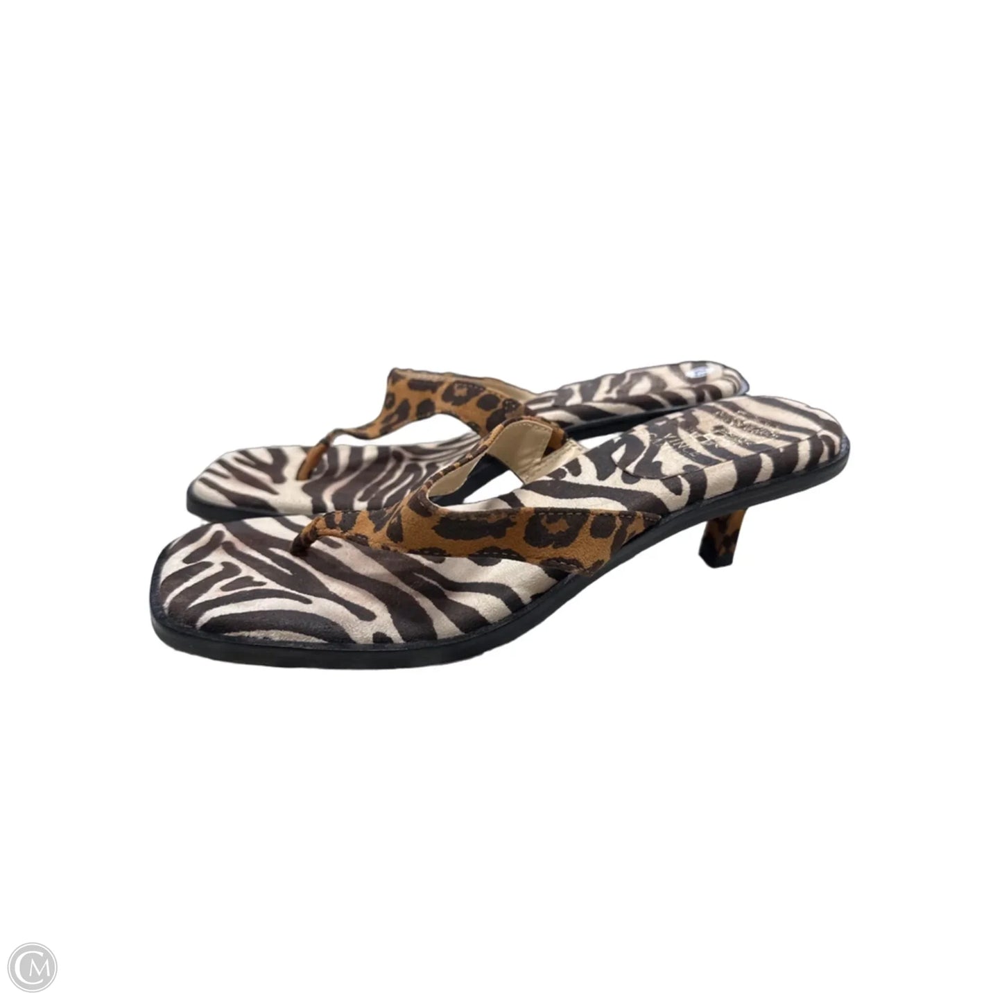 Sandals Heels Kitten By Vince Camuto In Animal Print, Size: 8.5