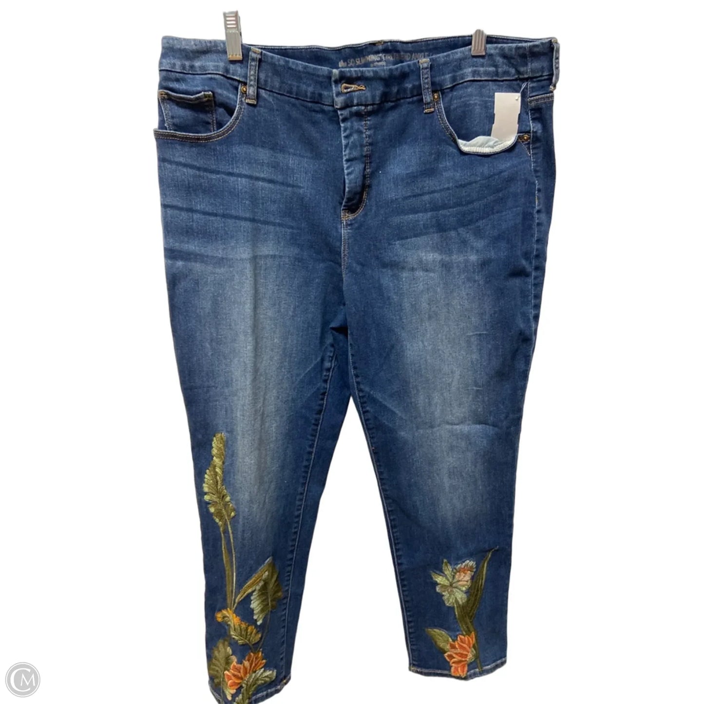 Jeans Straight By Chicos In Blue Denim, Size: 16
