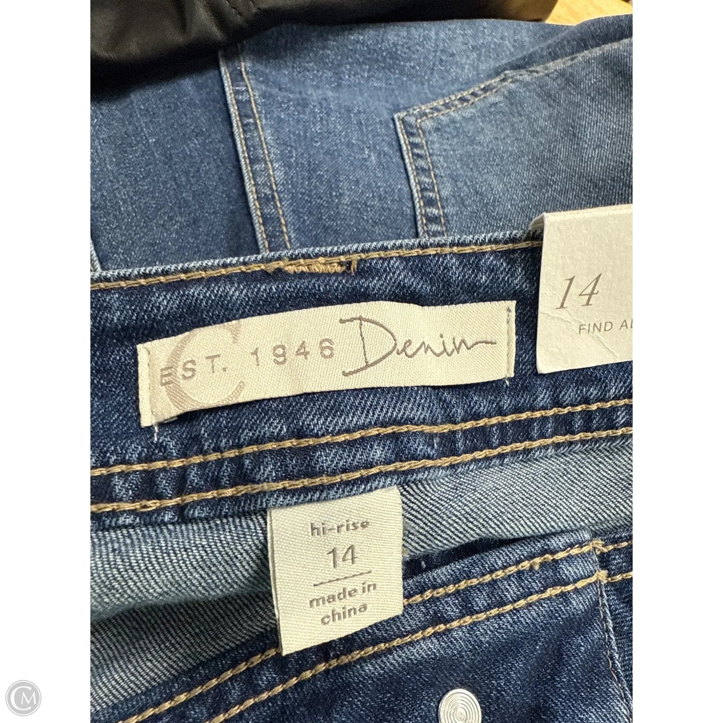 Jeans Flared By C Est. 1946 In Blue Denim, Size: 14