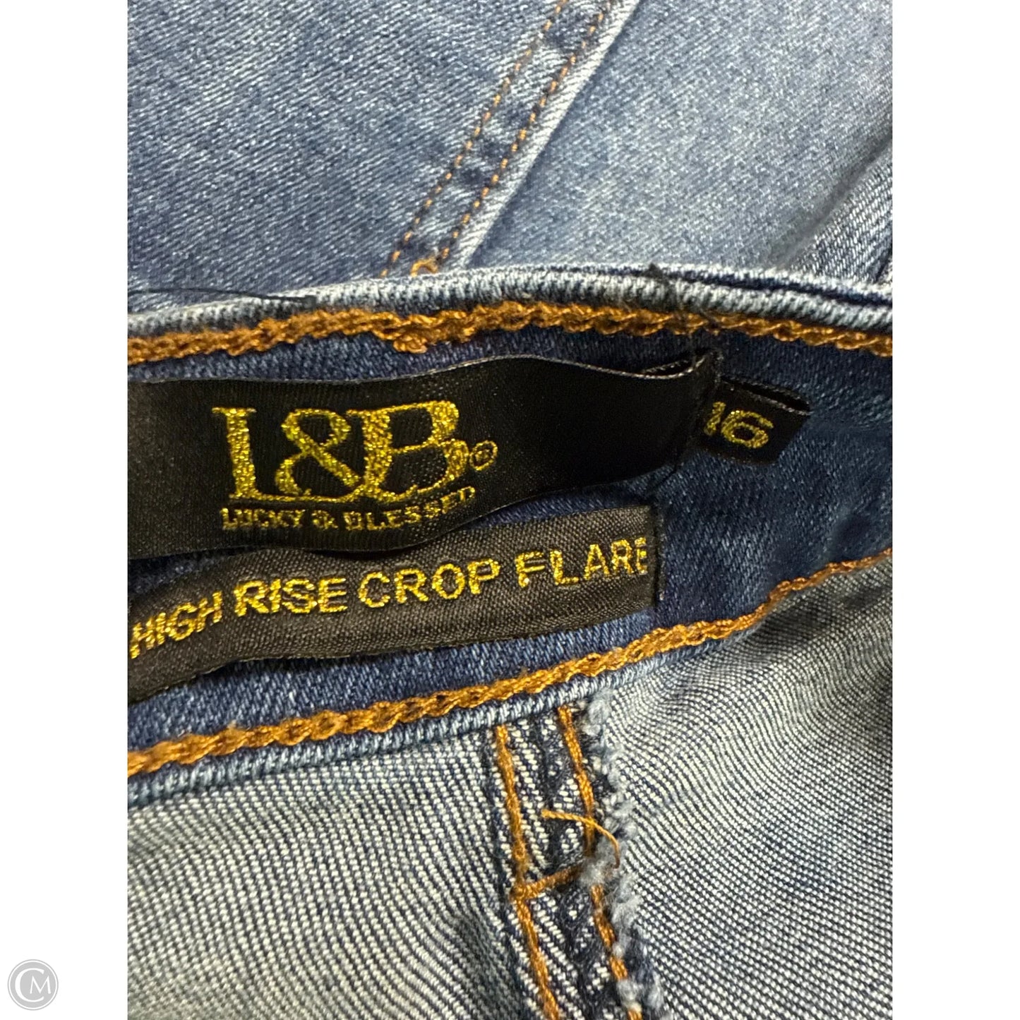Jeans Flared By Lucky & Blessed In Blue Denim, Size: 16