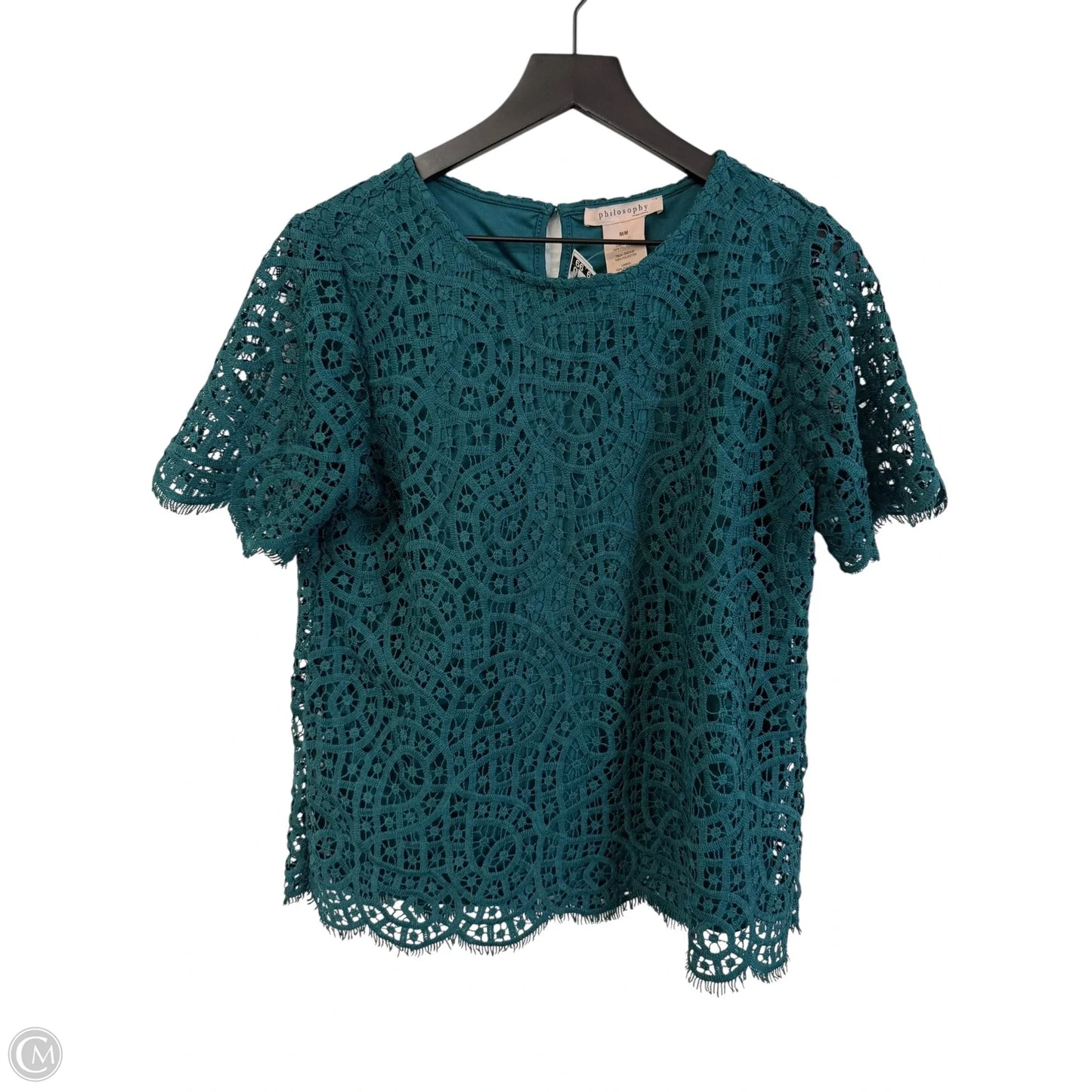 Top Short Sleeve By Philosophy In Green, Size: M