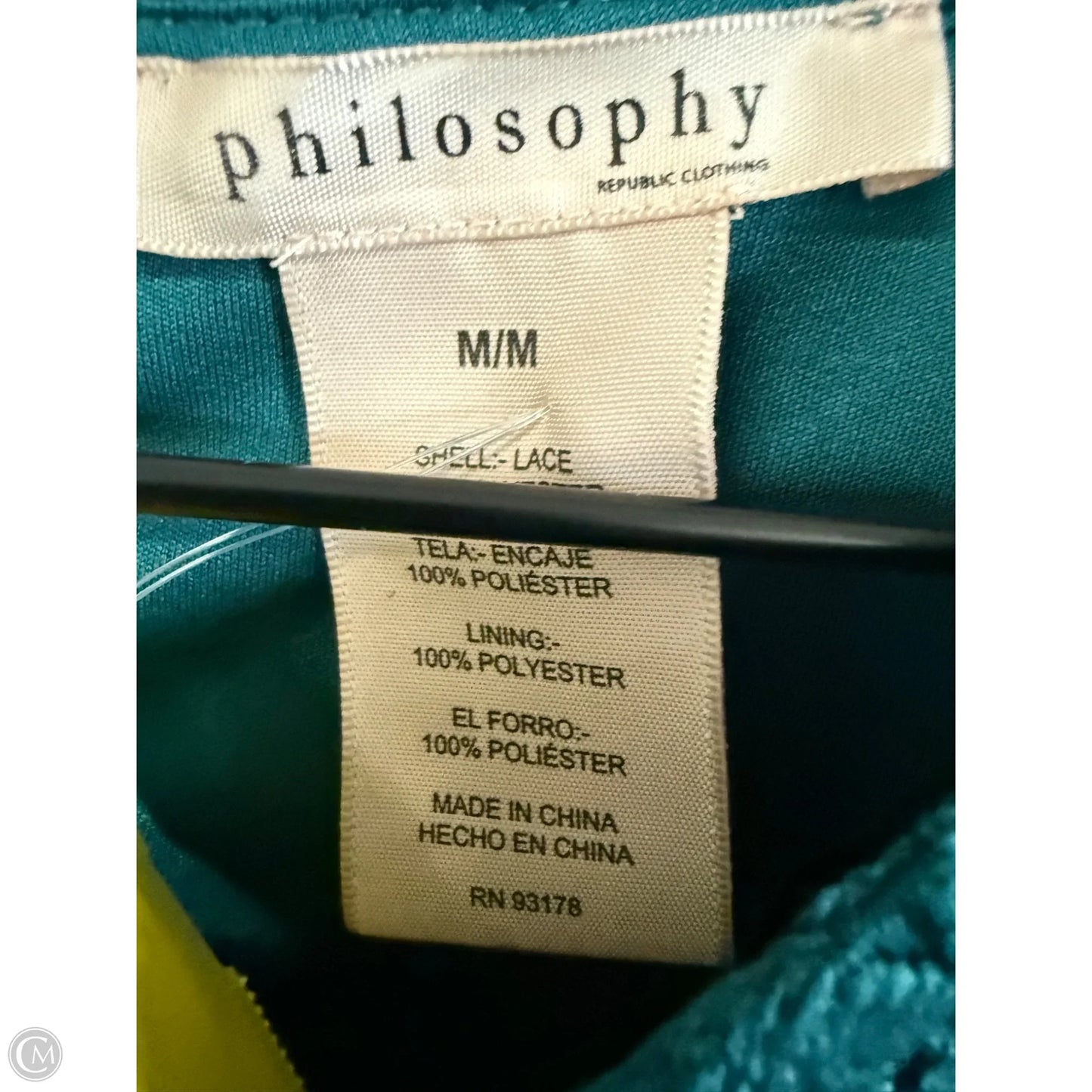 Top Short Sleeve By Philosophy In Green, Size: M