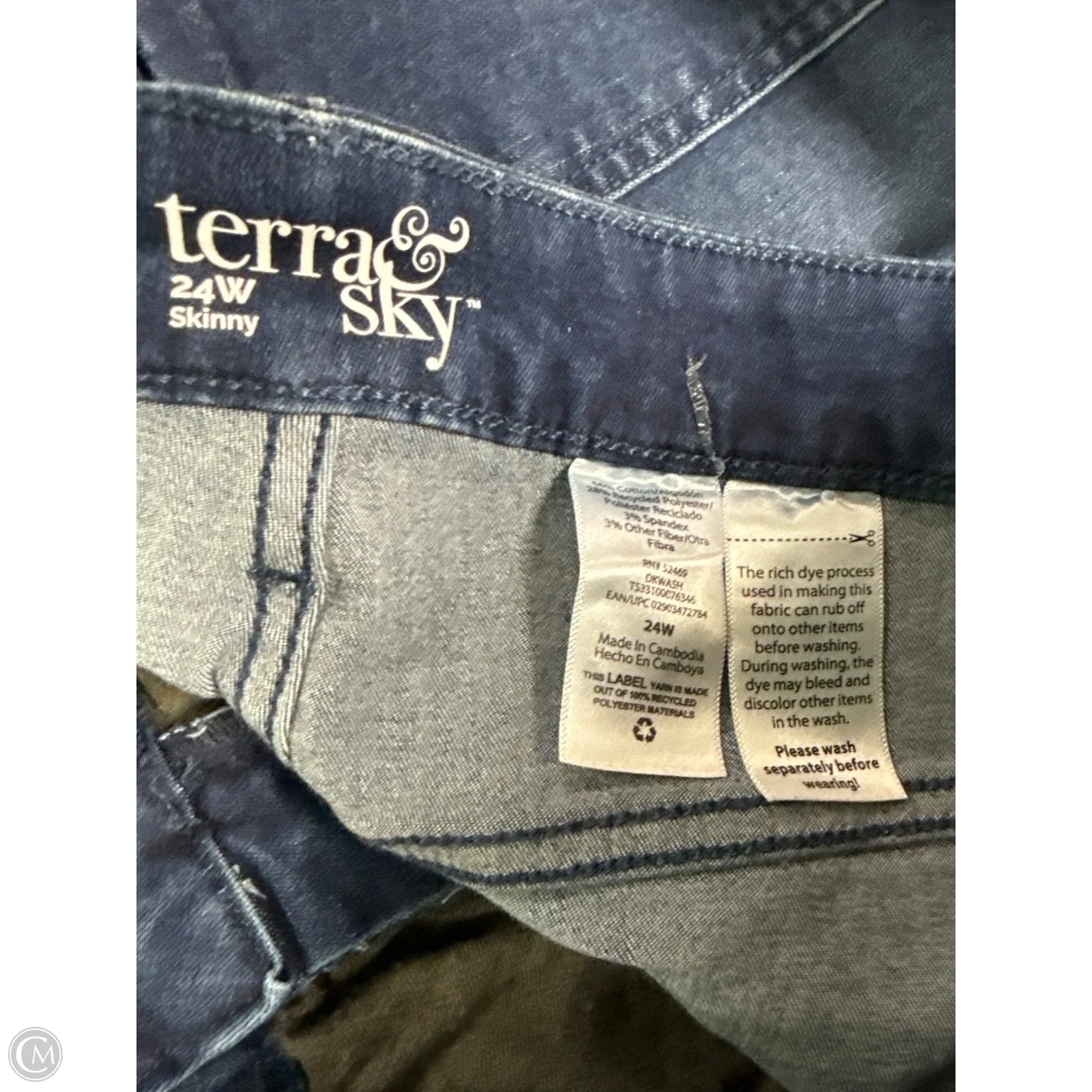 Jeans Skinny By Terra & Sky In Blue Denim, Size: 24