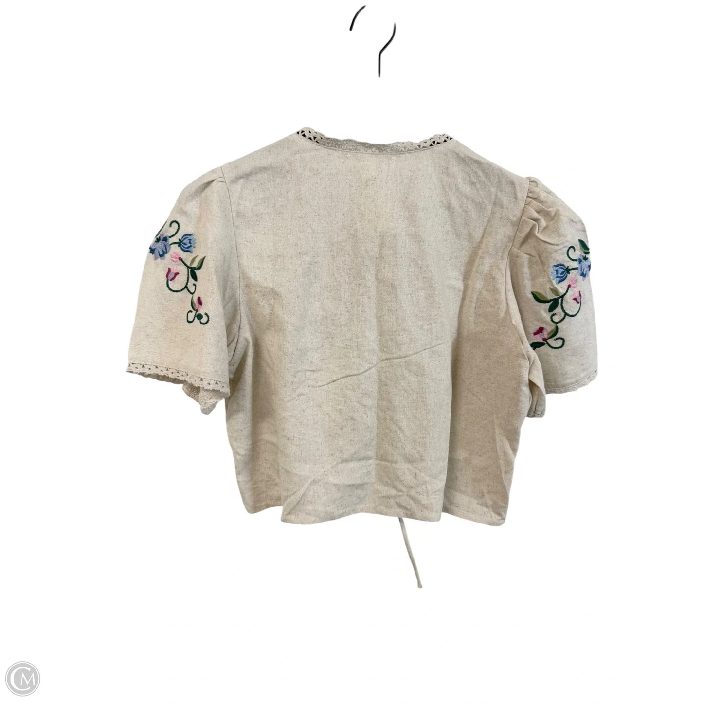 Top Short Sleeve By Blu Pepper In Cream, Size: S