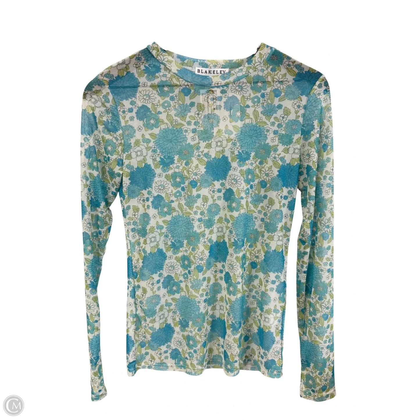 Top Long Sleeve By Blakeley In Blue & Green, Size: S
