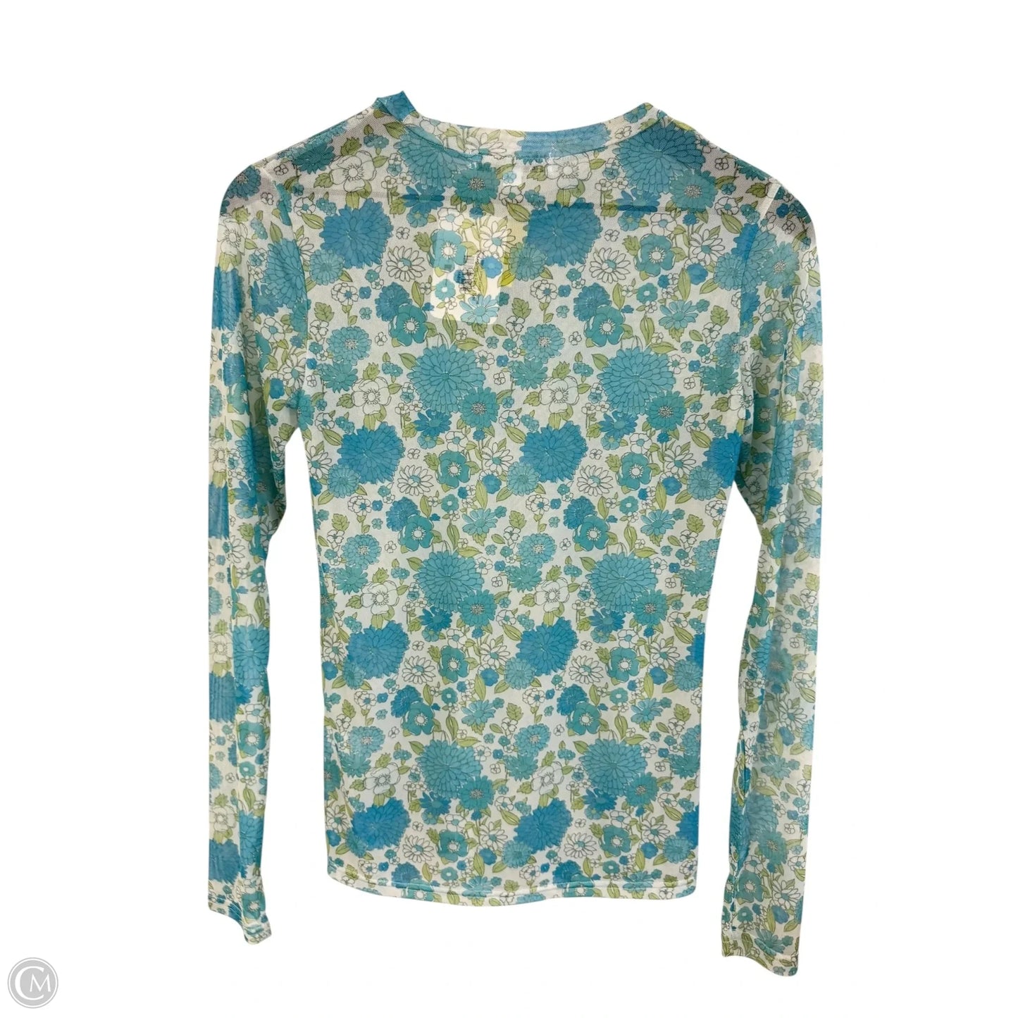 Top Long Sleeve By Blakeley In Blue & Green, Size: S