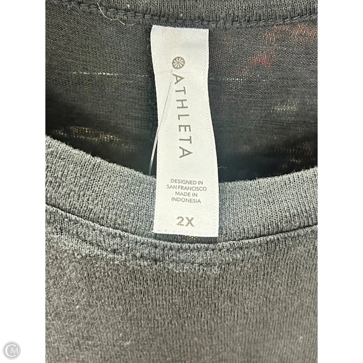 Athletic Top Short Sleeve By Athleta In Black, Size: 2x