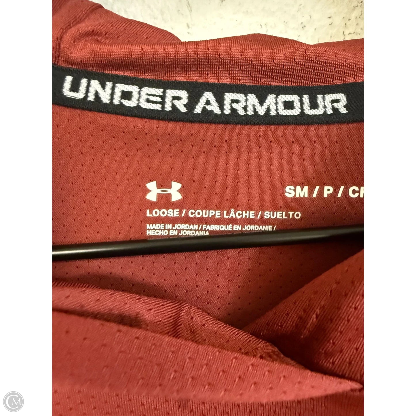 Athletic Top Long Sleeve Hoodie By Under Armour In Red, Size: S