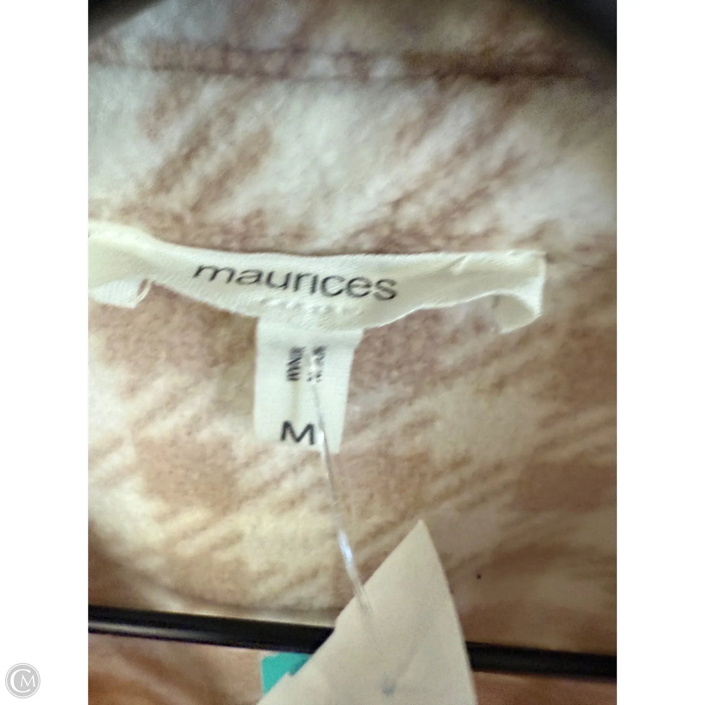 Jacket Shirt By Maurices In Tan & White, Size: M