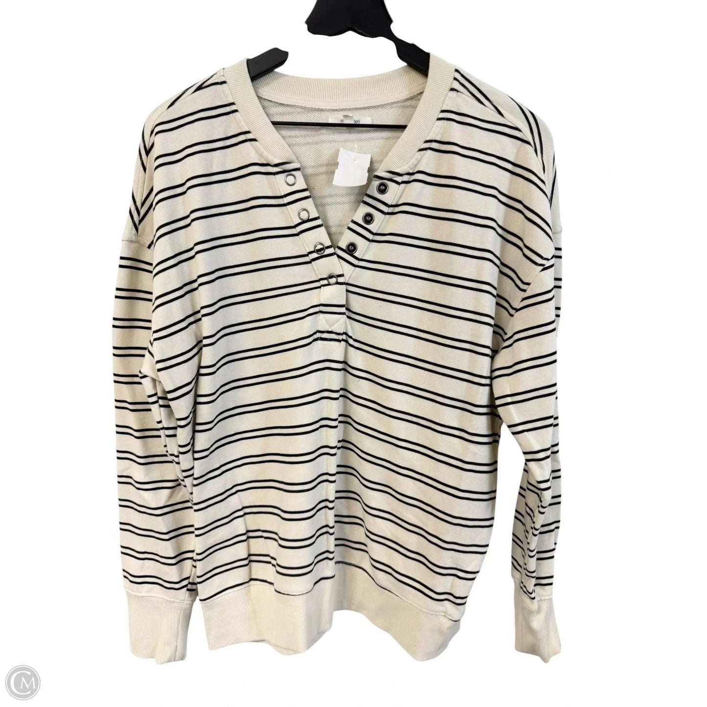 Sweatshirt Crewneck By Maurices In Black & White, Size: L