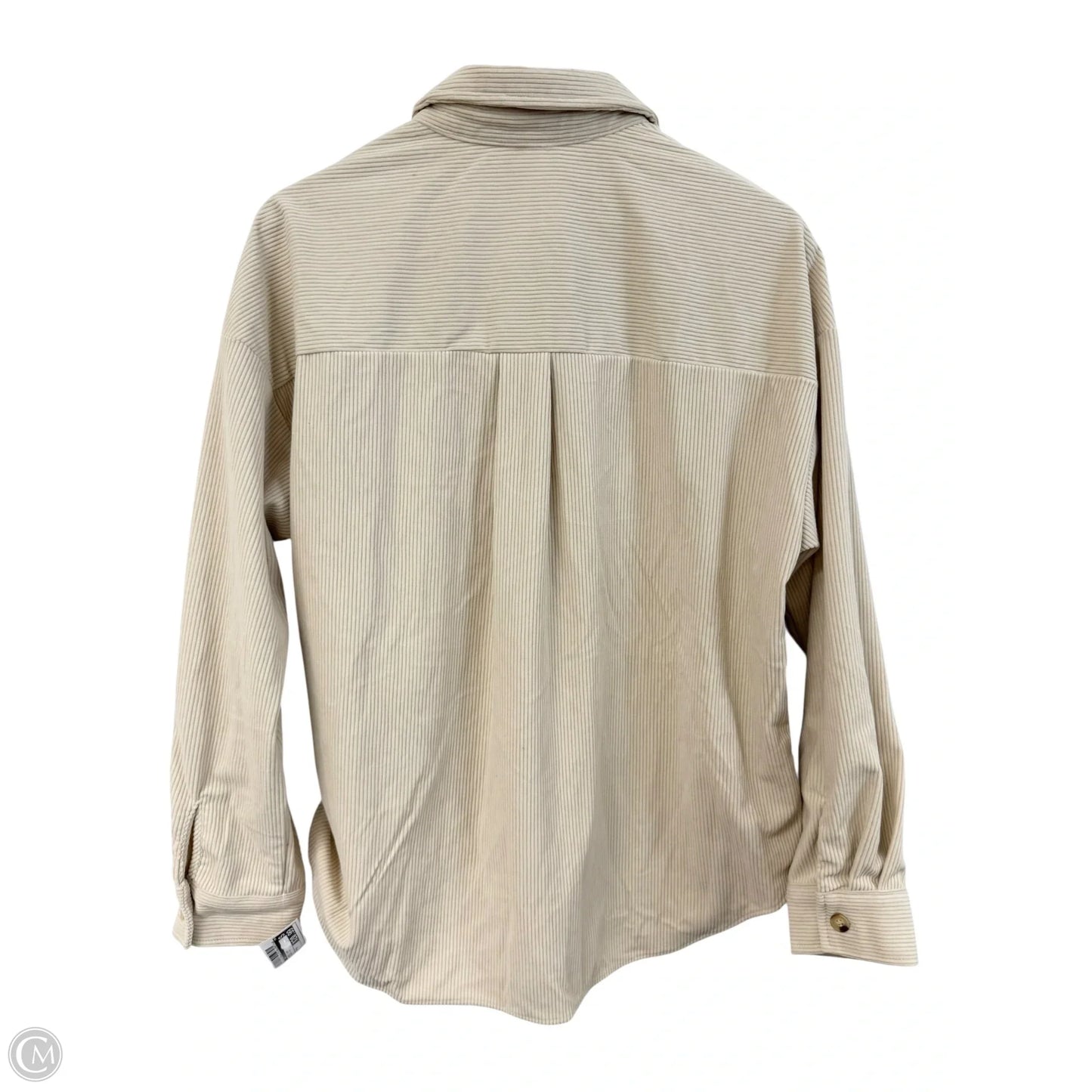 Jacket Shirt By Cmc In Cream & Tan, Size: M