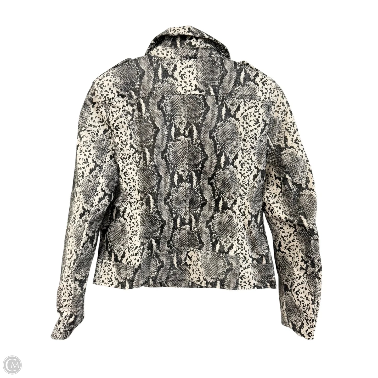 Jacket Moto By Philosophy In Snakeskin Print, Size: S