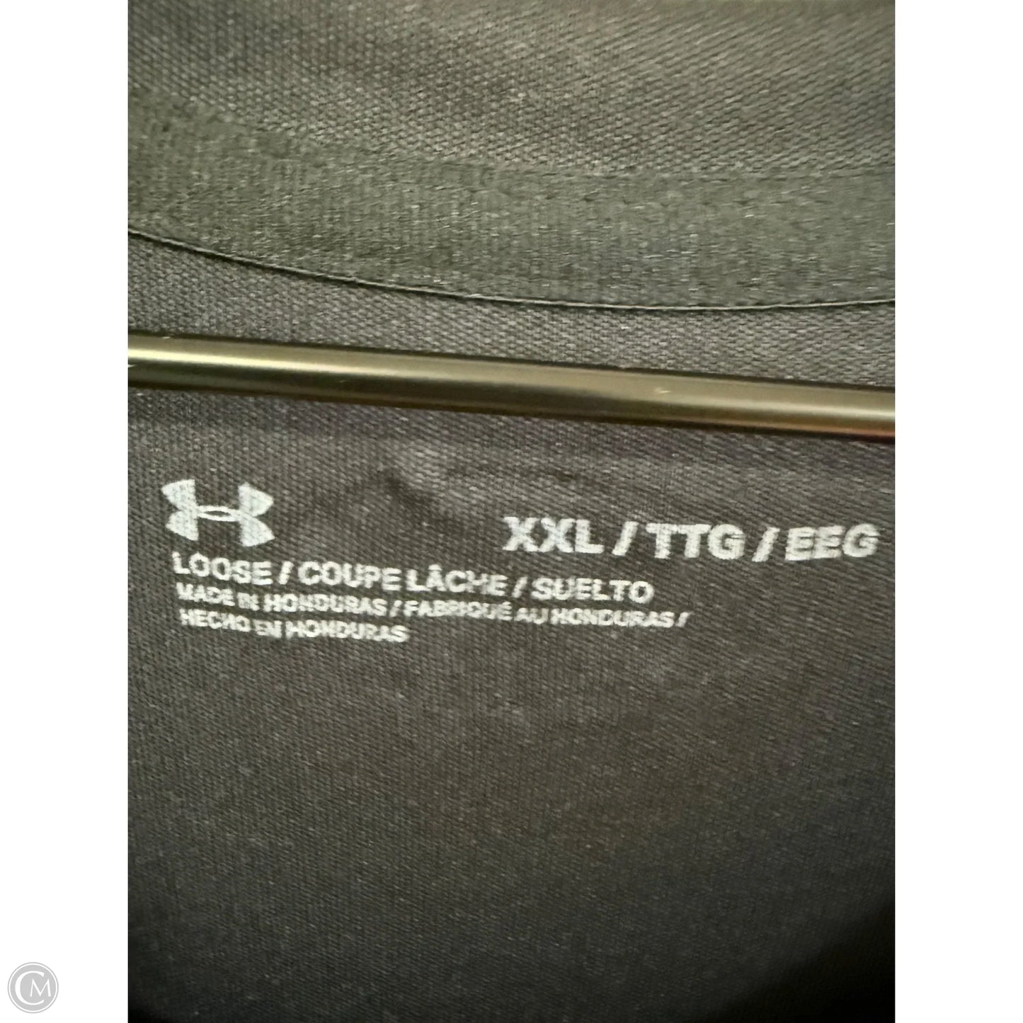 Athletic Top Short Sleeve By Under Armour In Black, Size: Xxl