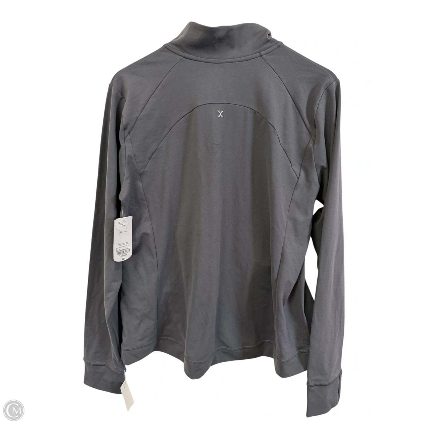 Athletic Top Long Sleeve Collar By Xersion In Grey, Size: Xxl