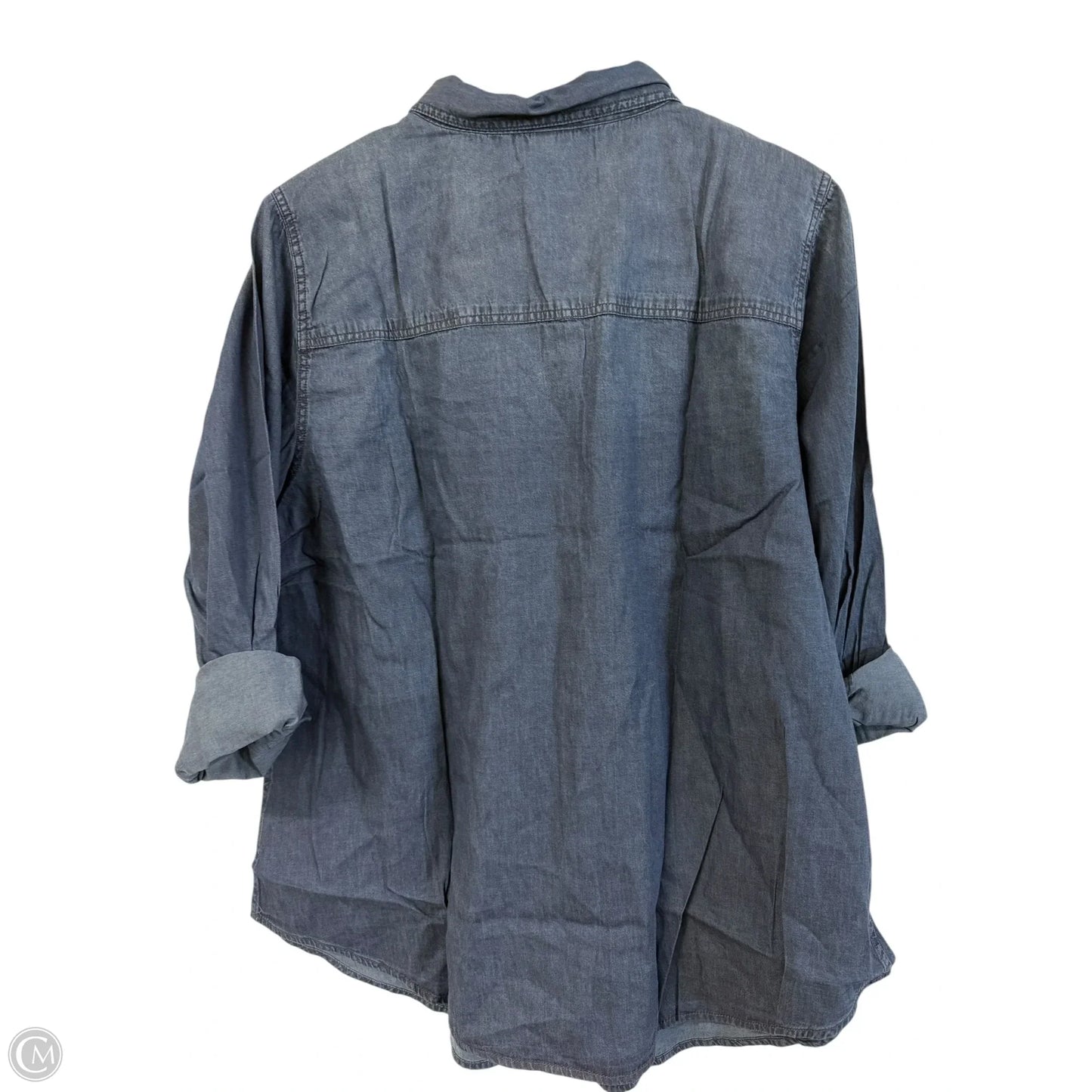 Blouse Long Sleeve By Torrid In Blue Denim, Size: 1x