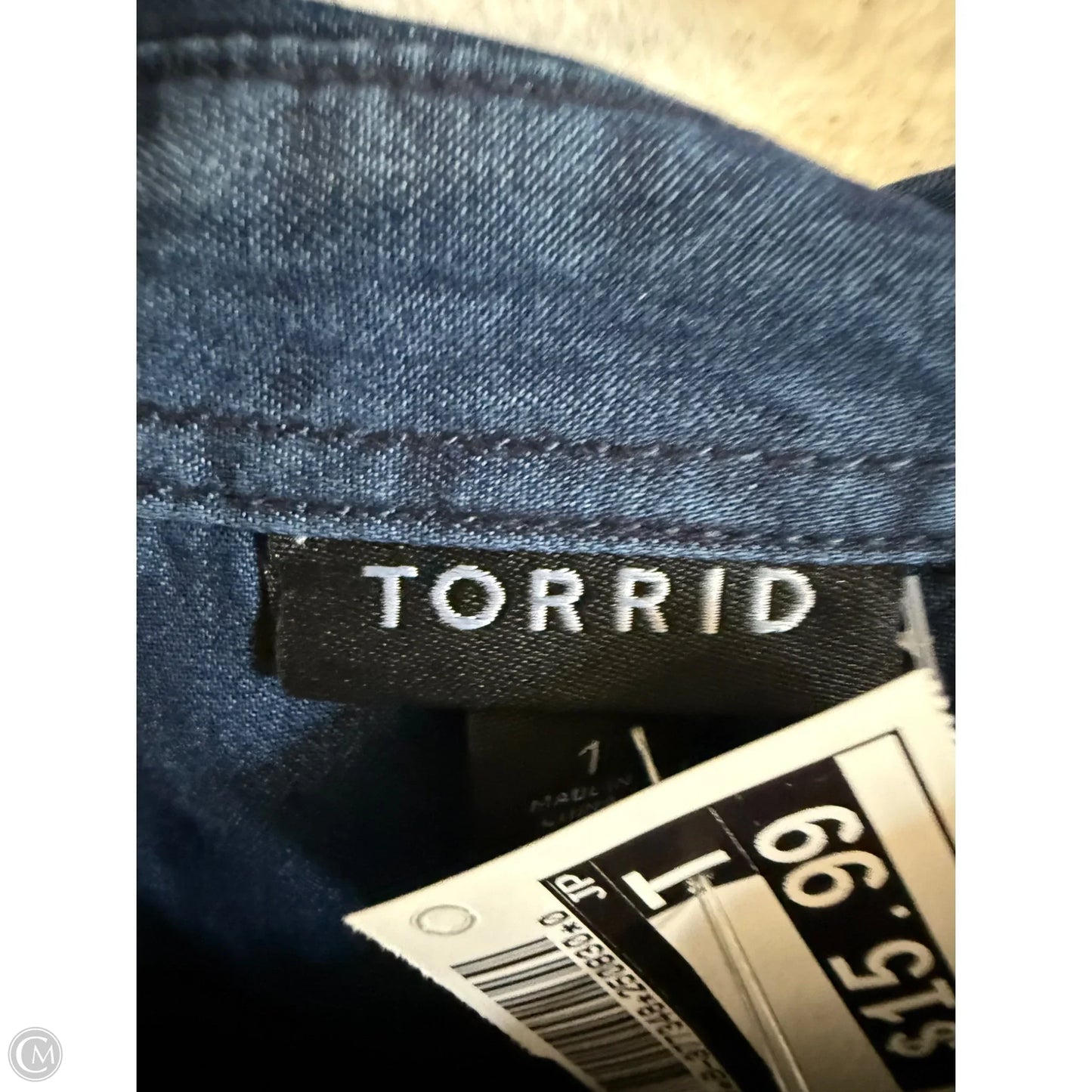 Blouse Long Sleeve By Torrid In Blue Denim, Size: 1x