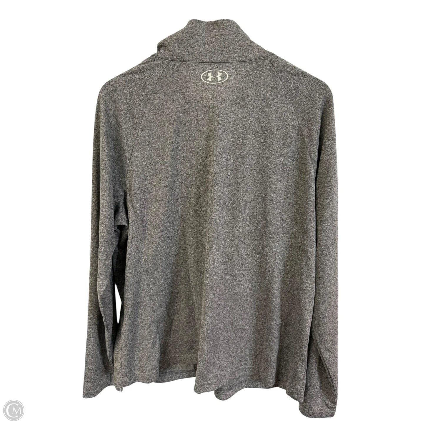 Athletic Top Long Sleeve Collar By Under Armour In Grey, Size: 2x