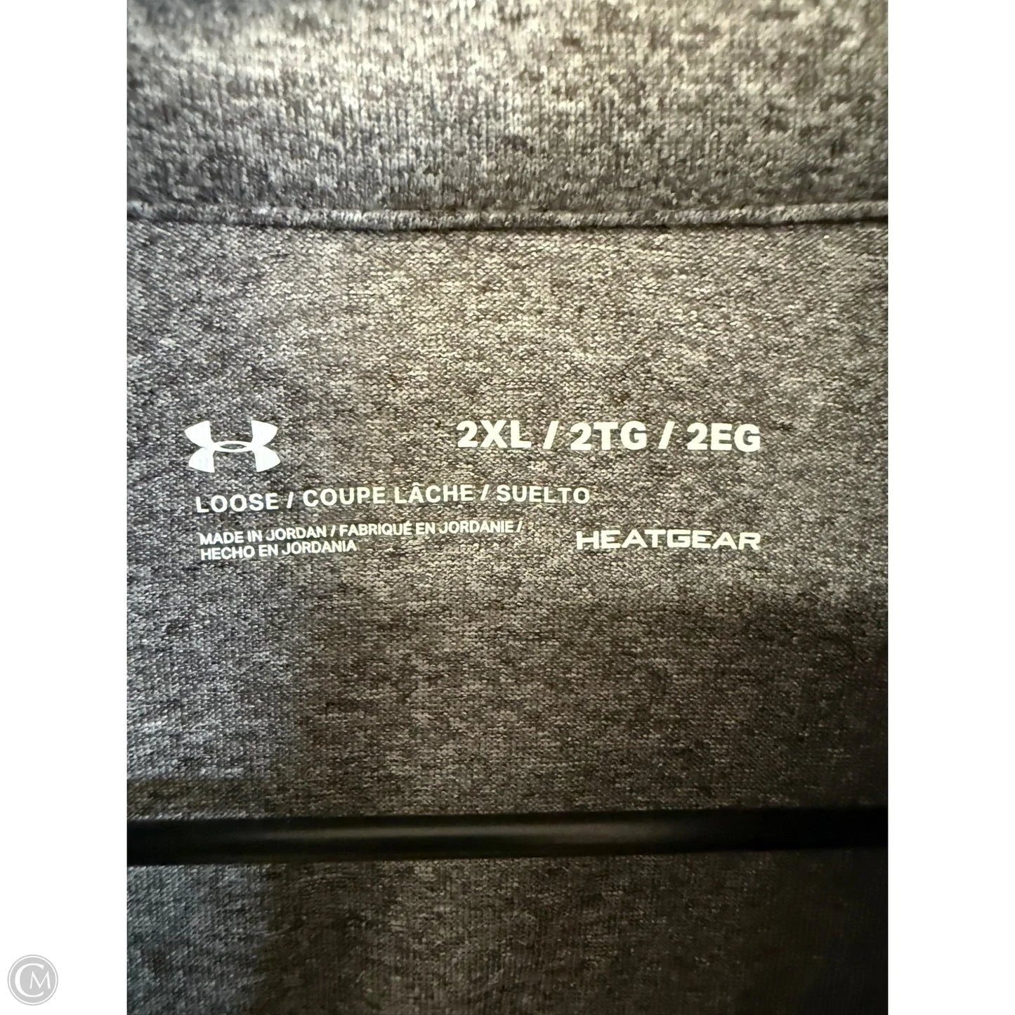 Athletic Top Long Sleeve Collar By Under Armour In Grey, Size: 2x