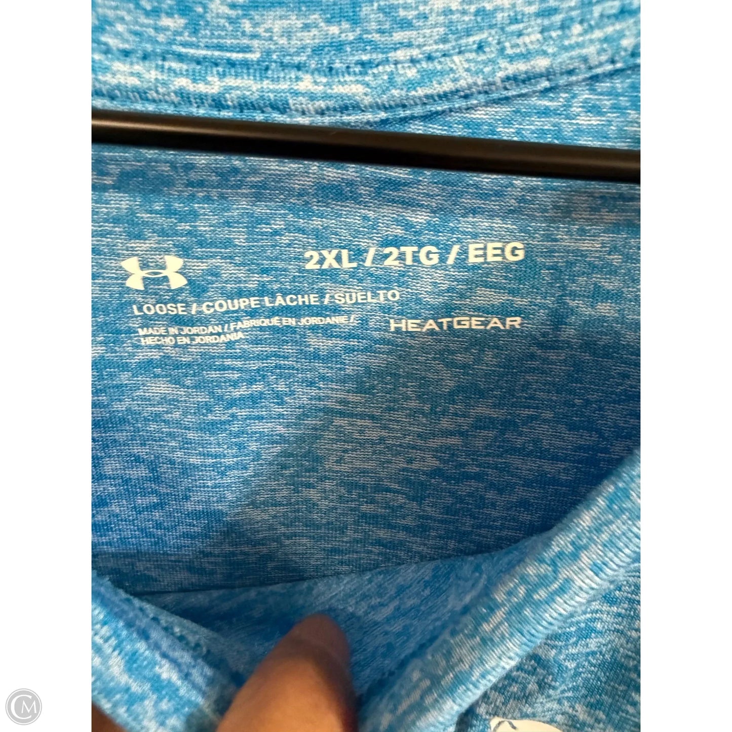 Athletic Top Short Sleeve By Under Armour In Blue, Size: 2x