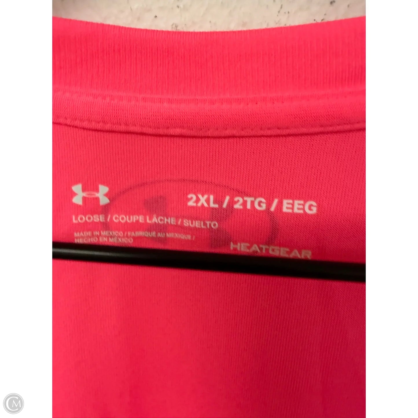 Athletic Top Short Sleeve By Under Armour In Pink, Size: 2x