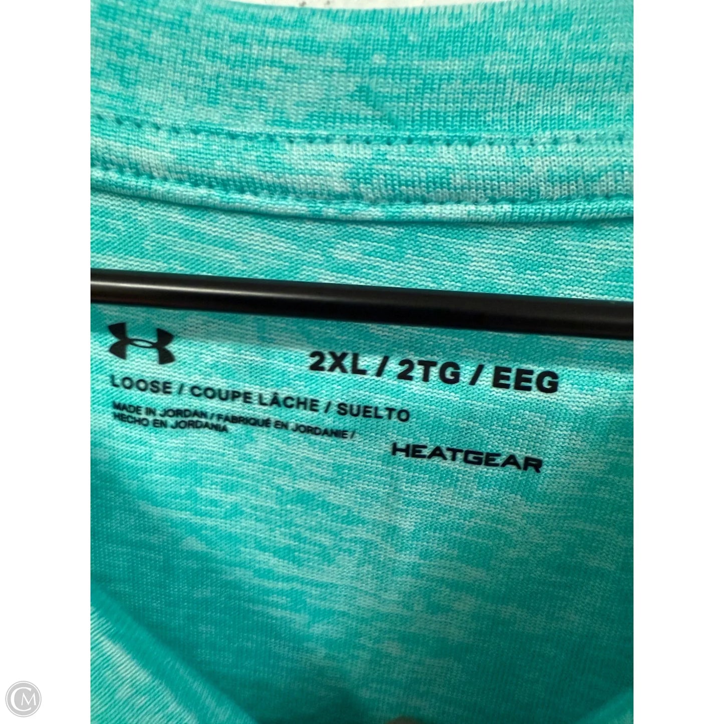 Athletic Top Short Sleeve By Under Armour In Green, Size: 2x