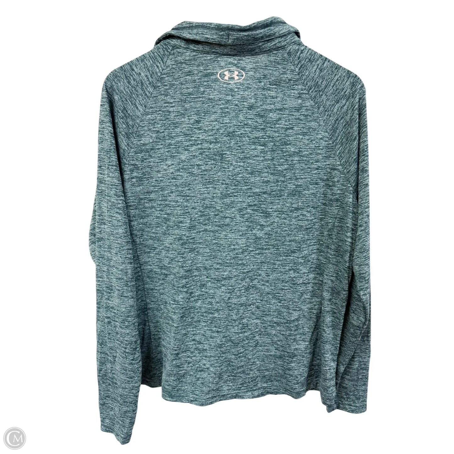 Athletic Top Long Sleeve Collar By Under Armour In Teal, Size: Xl