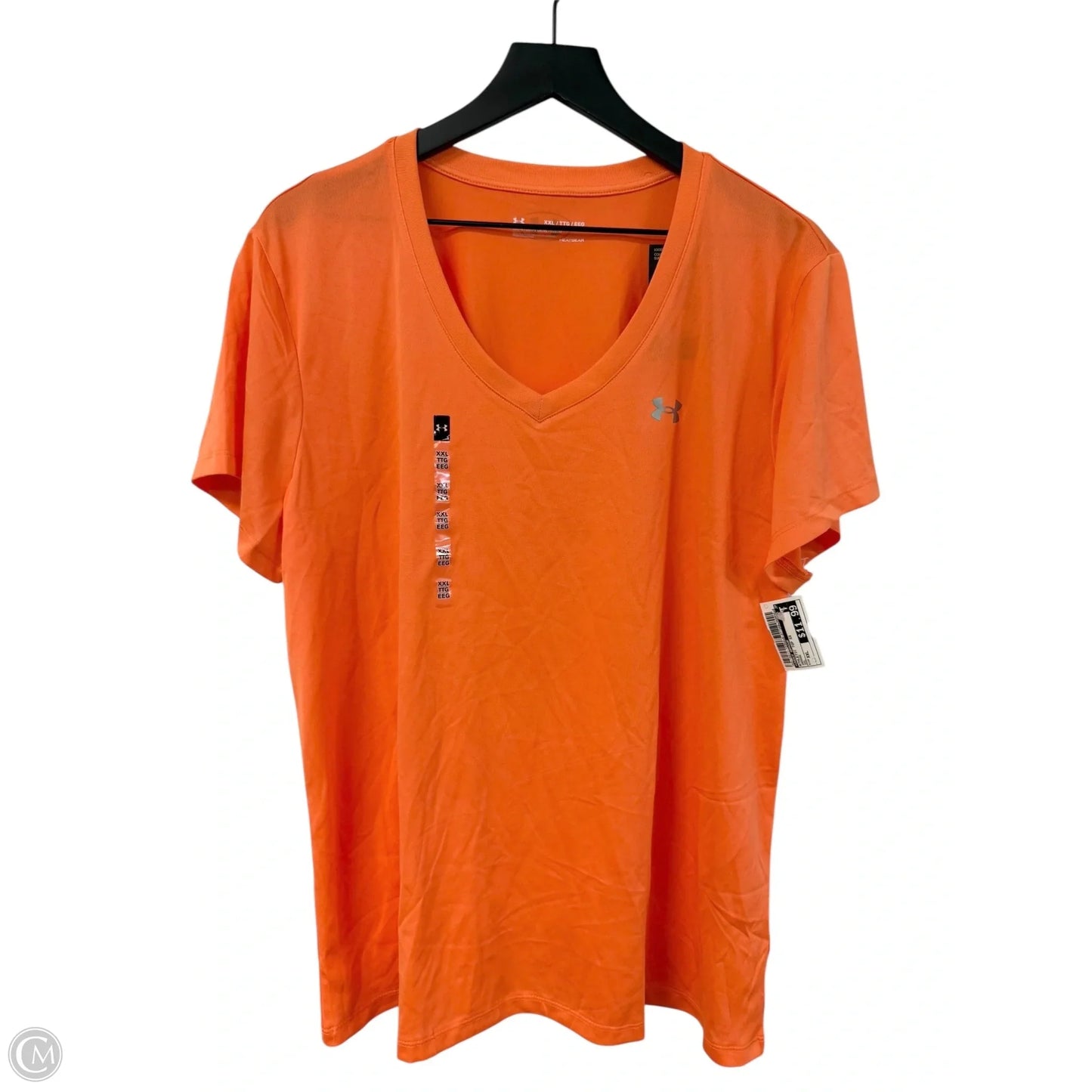 Athletic Top Short Sleeve By Under Armour In Orange, Size: Xxl
