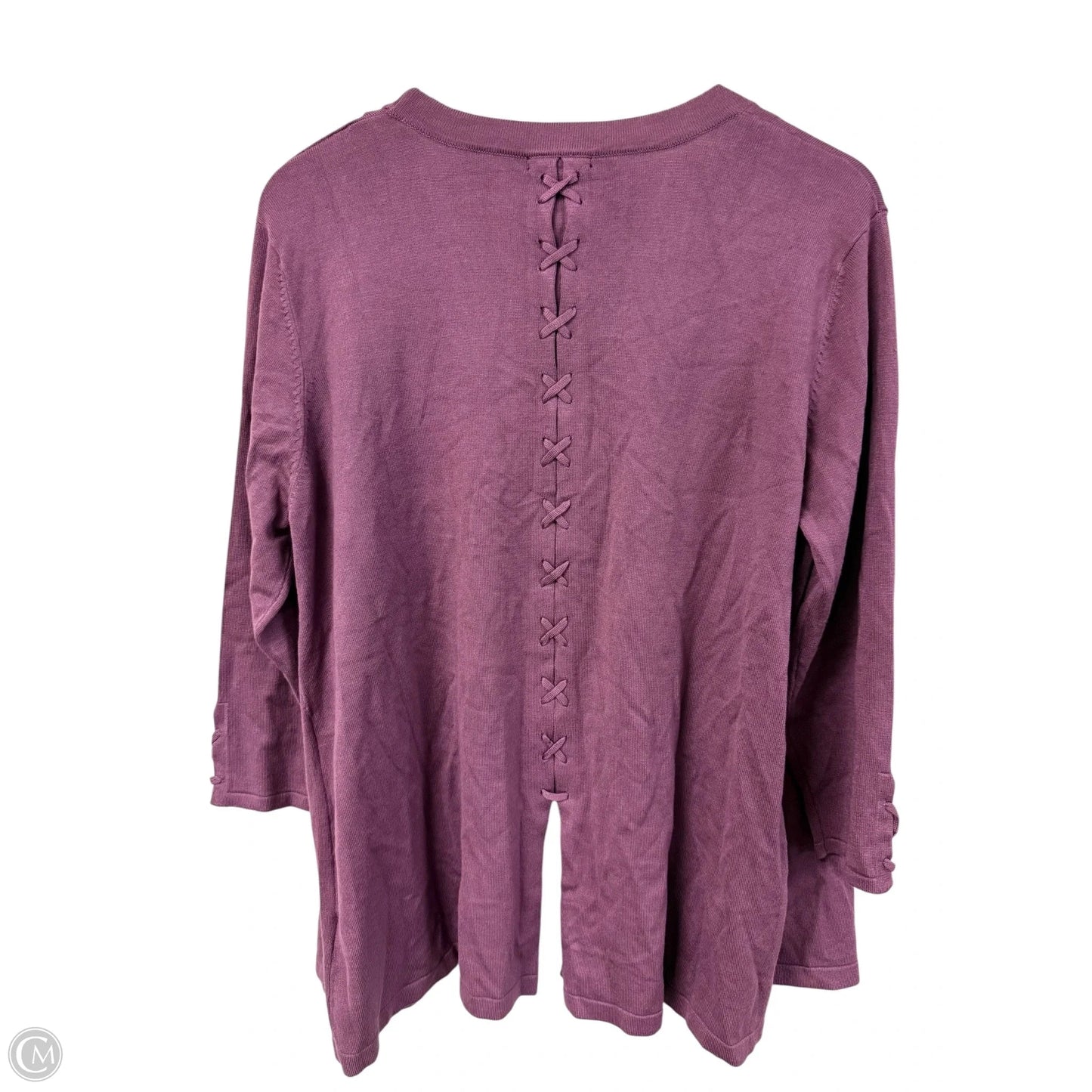 Sweater Cardigan By Cme In Purple, Size: Xxl