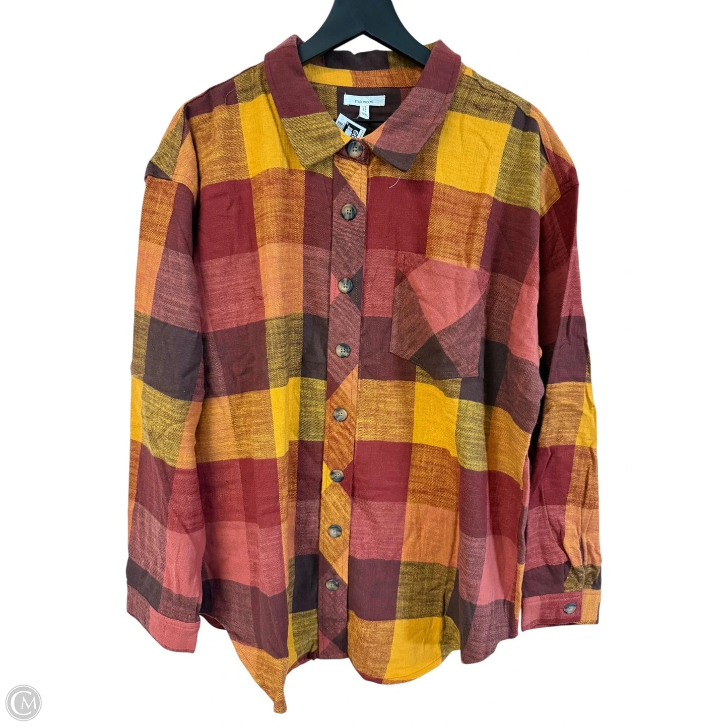 Blouse Long Sleeve By Maurices In Multi-colored, Size: Xxl