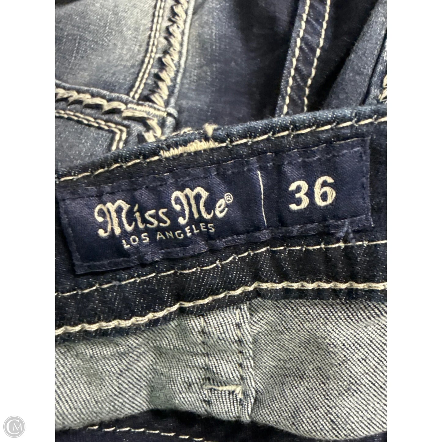 Jeans Straight By Miss Me In Blue Denim, Size: 20