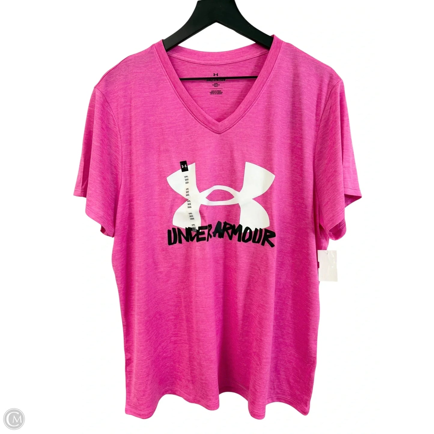 Athletic Top Short Sleeve By Under Armour In Pink, Size: 2x