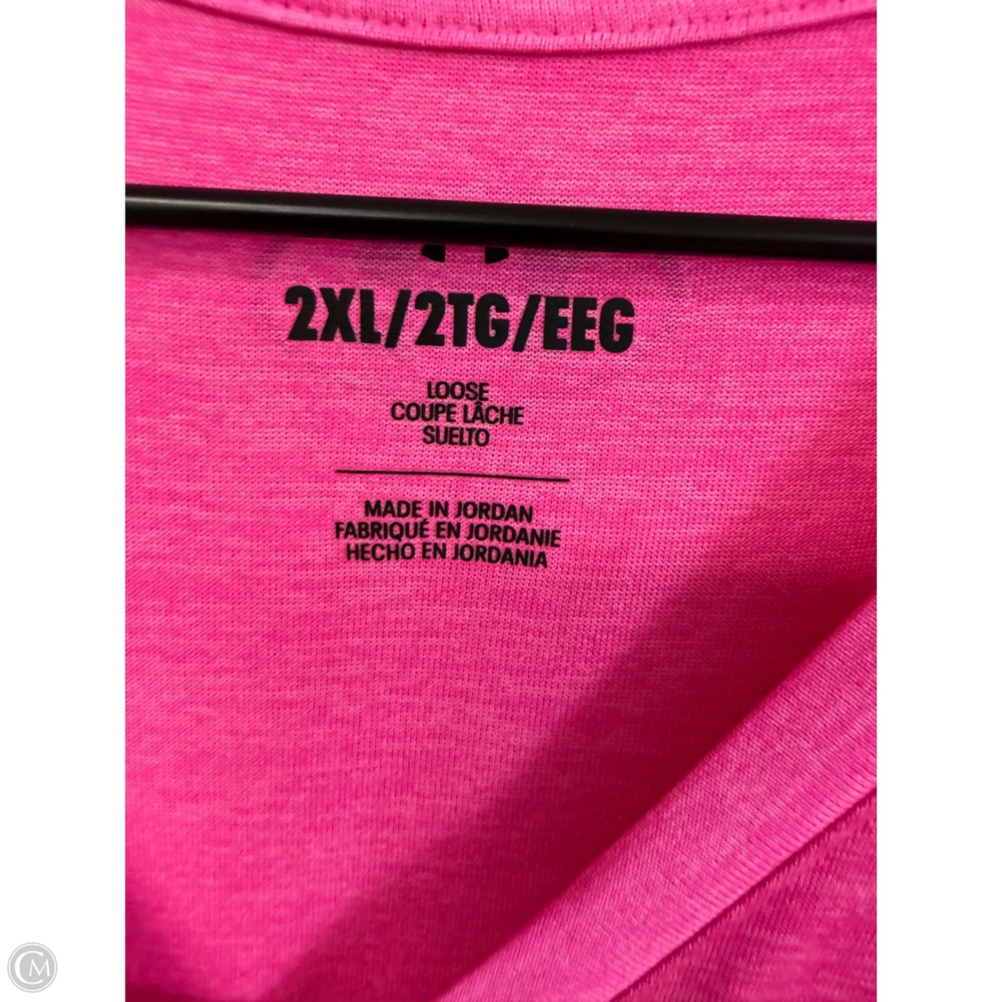 Athletic Top Short Sleeve By Under Armour In Pink, Size: 2x