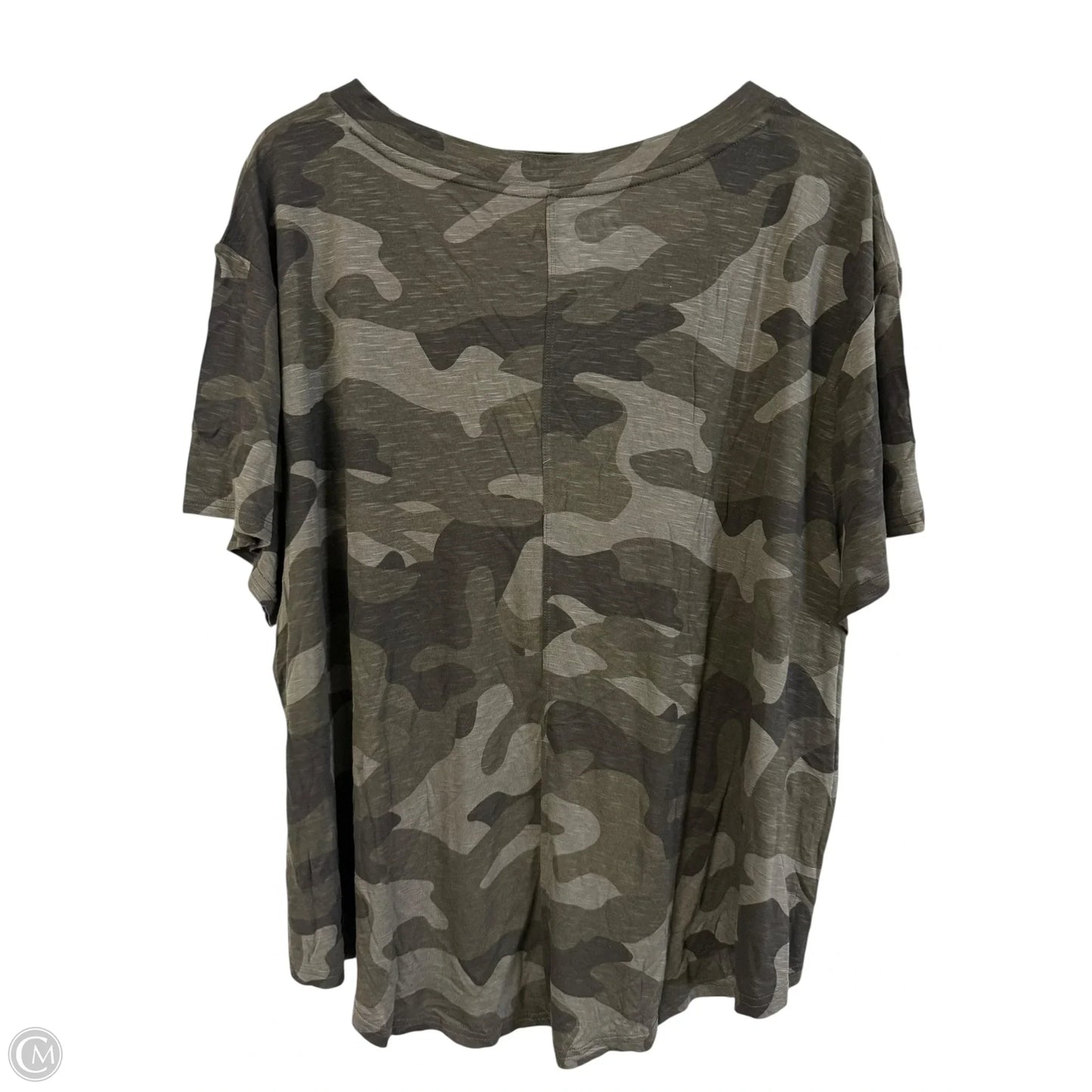 Top Short Sleeve By Maurices In Camouflage Print, Size: 2x