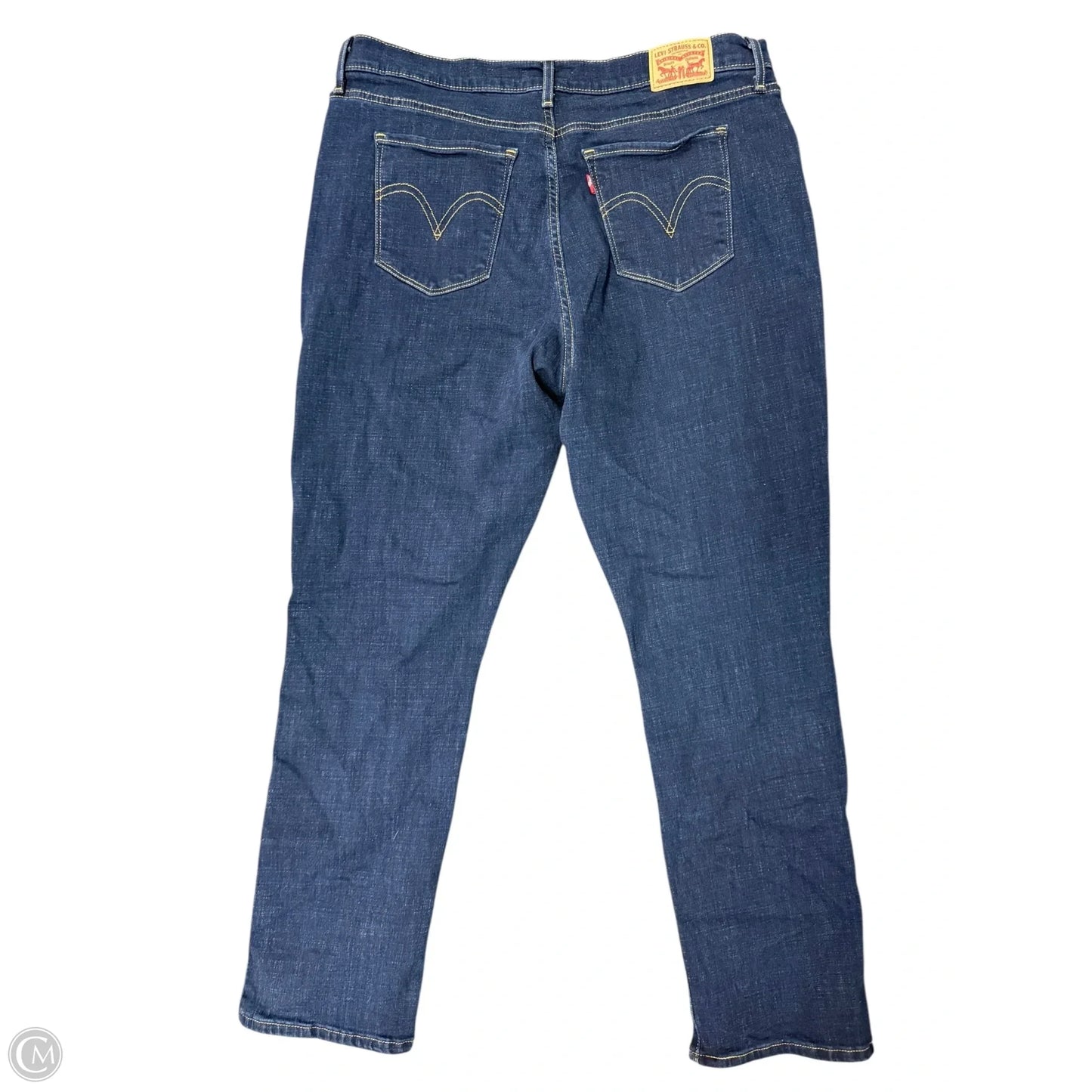 Jeans Straight By Levis In Blue Denim, Size: 18